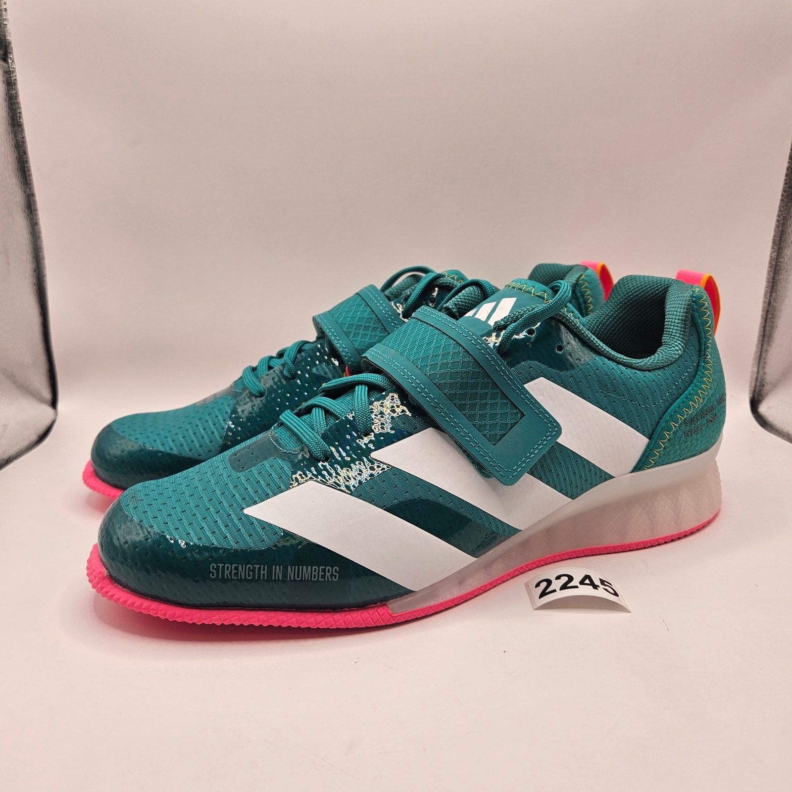 Adidas ADIDAS MEN'S 11 ADIPOWER WEIGHTLIFTING 3 SHOES TEAL WHITE Size US 11 / EU 44 - 1 Thumbnail