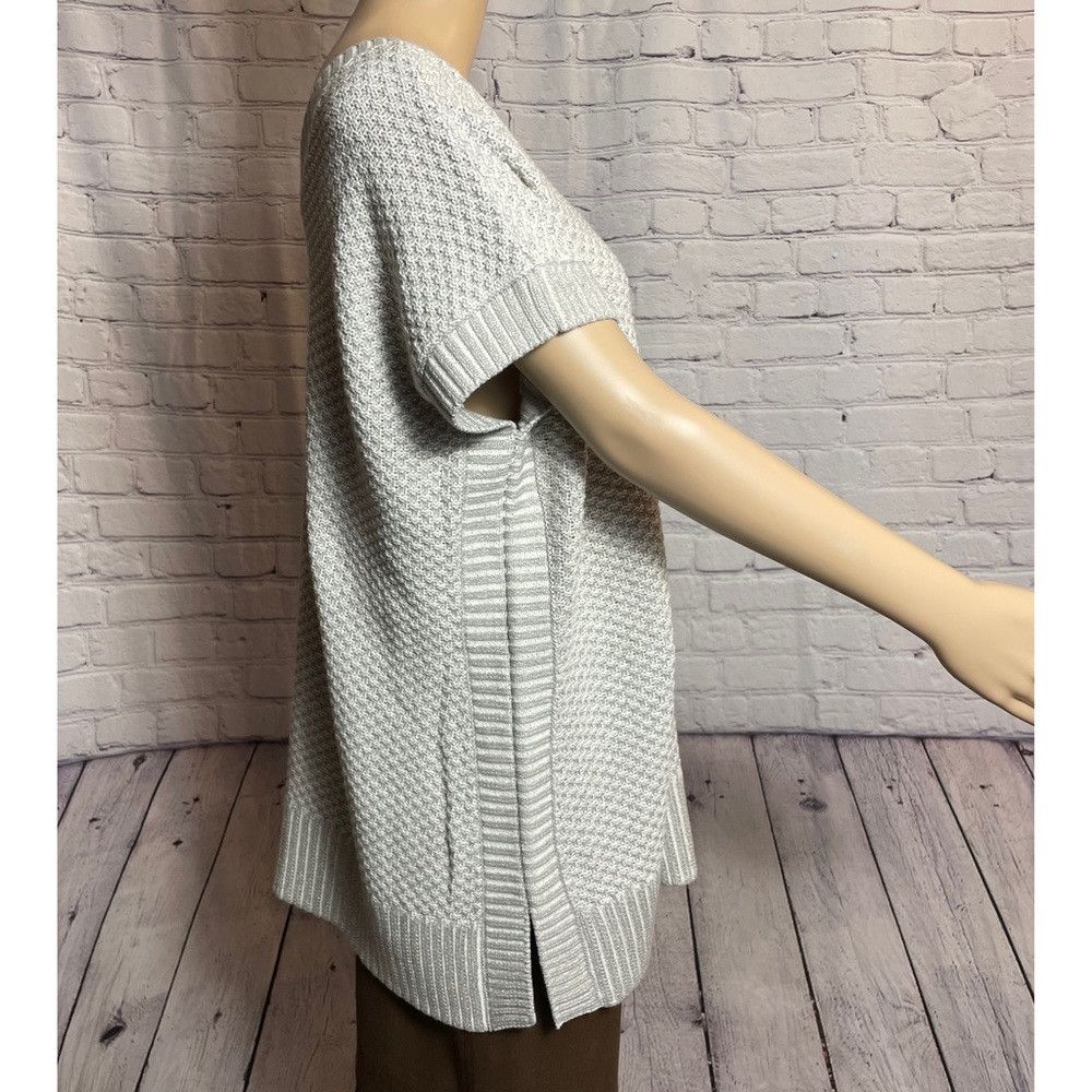 Isaac Mizrahi New Isaac Mizrahi Cotton Lace up Grey Poncho Top Size L Size L / US 10 / IT 46 - 3 Thumbnail