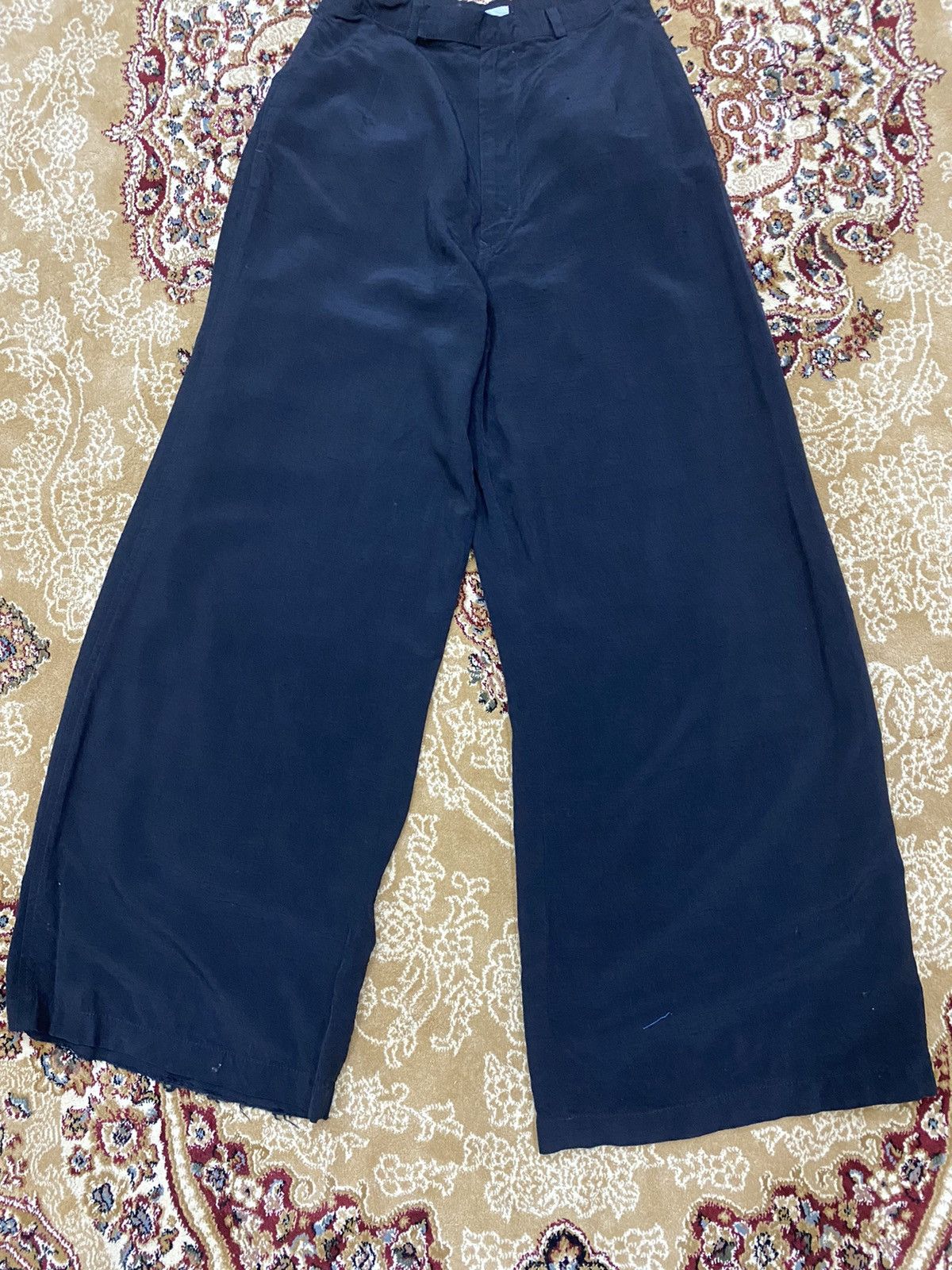 Designer × Y's × Yohji Yamamoto Y’s Yohji Yamamoto Palazzos Black Rayonne Size 24" / US 00 / IT 34 - 4 Thumbnail