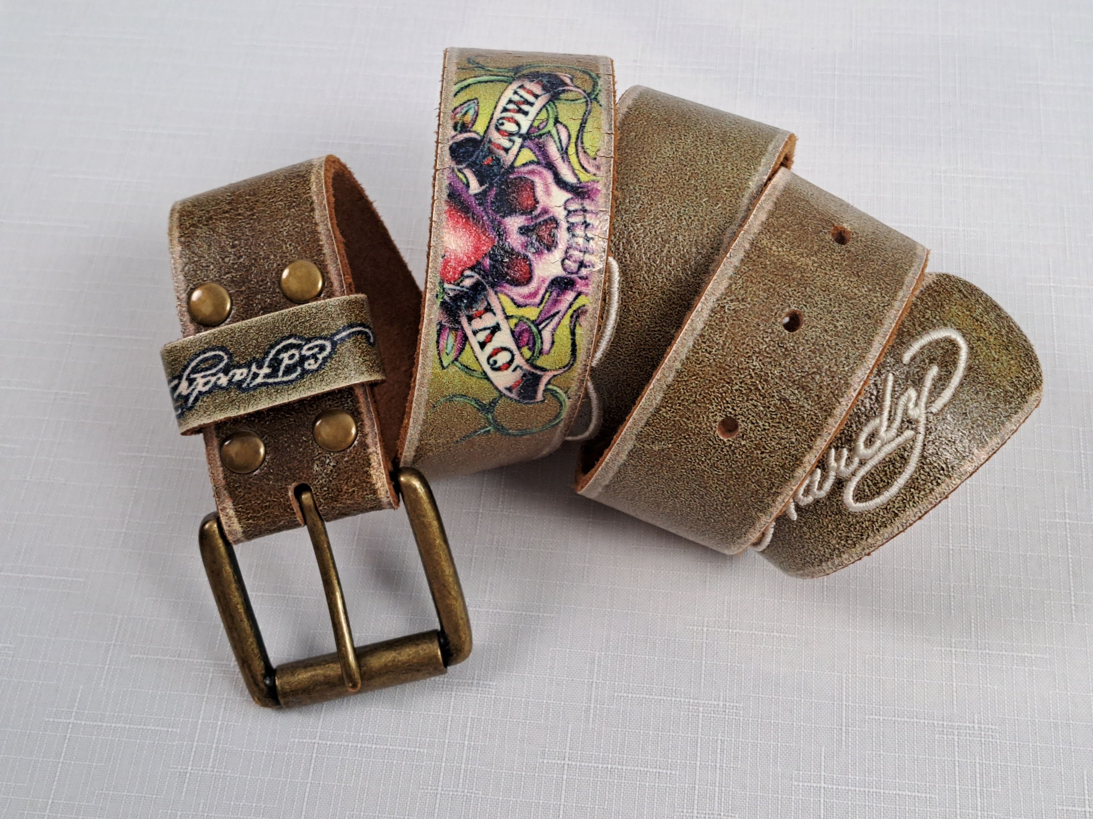 Ed Hardy ED HARDY embroidered leather belt. Size S Size ONE SIZE - 3 Thumbnail