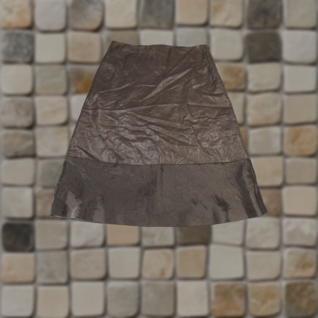 Vintage Cortefiel Skirt Womens 42 US 10 Brown Linen A Line Midi Size 32" / US 10 / IT 46 - 1 Thumbnail