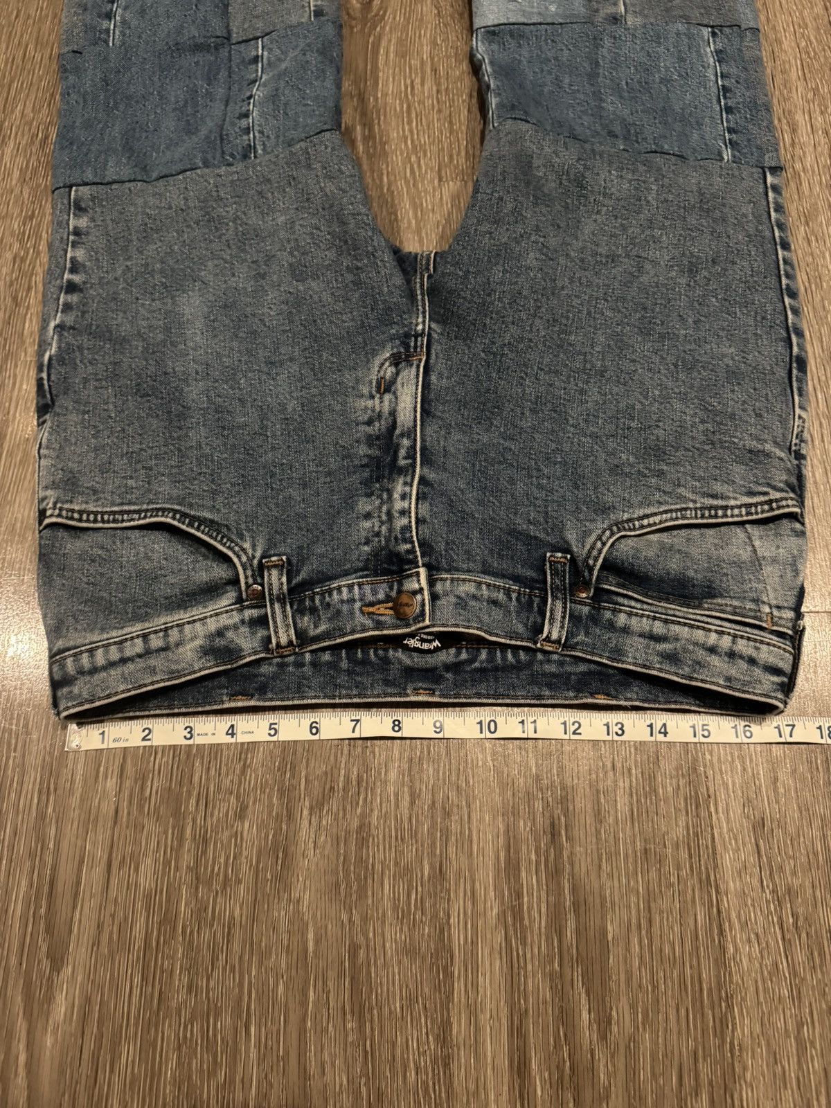 Vintage Vintage Patchwork Denim Wrangler Jeans Size 32-34 Size US 33 - 7 Thumbnail
