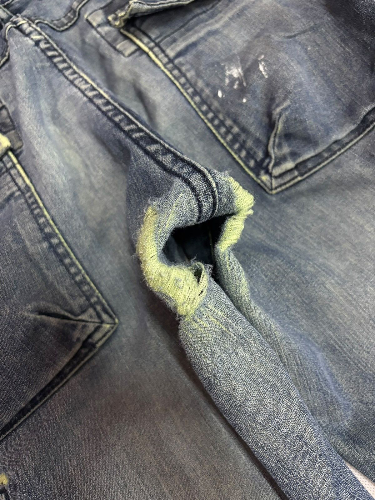 Japanese Brand × Vintage Vintage Japan Lyric Destroyed Blue Washed Distressed Jeans Size US 32 / EU 48 - 7 Thumbnail