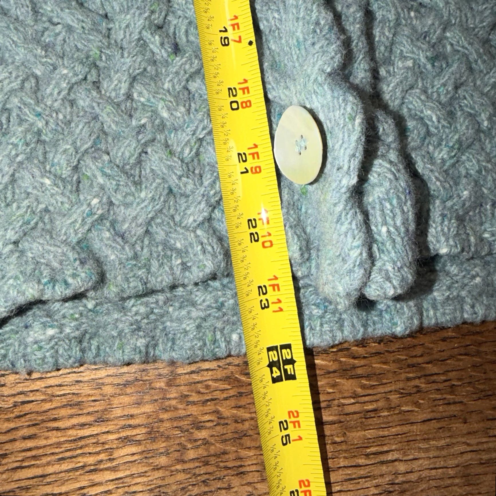 Vintage VINTAGE IrelandsEye Cardigan Sweater Women’s Medium Green Cable Knit Wool Cashmere Aran Size M / US 6-8 / IT 42-44 - 5 Thumbnail