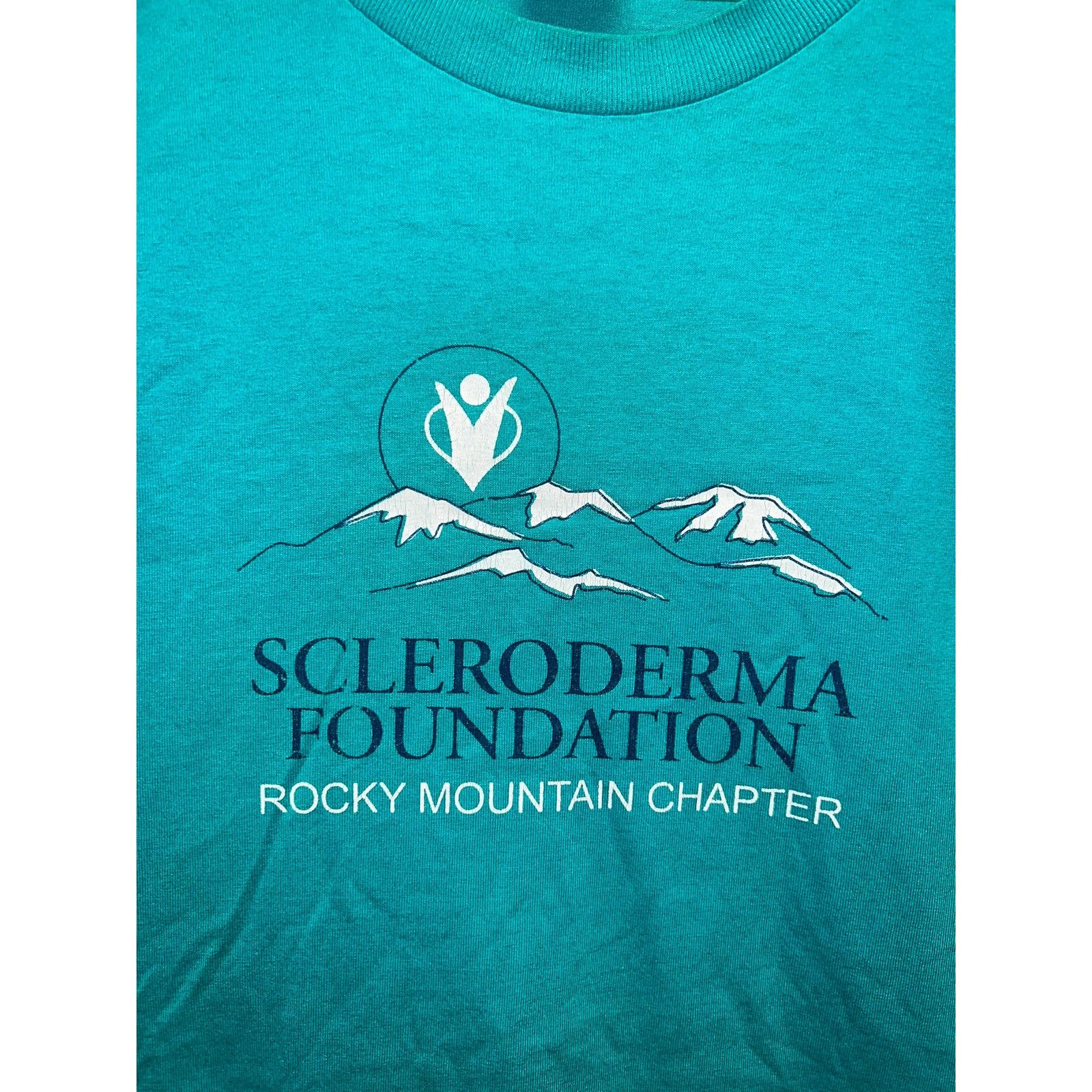 Fruit Of The Loom Vintage Rocky Mountain Shirt Scleroderma Teal Tee 2XL XXL Size US XXL / EU 58 / 5 - 2 Thumbnail