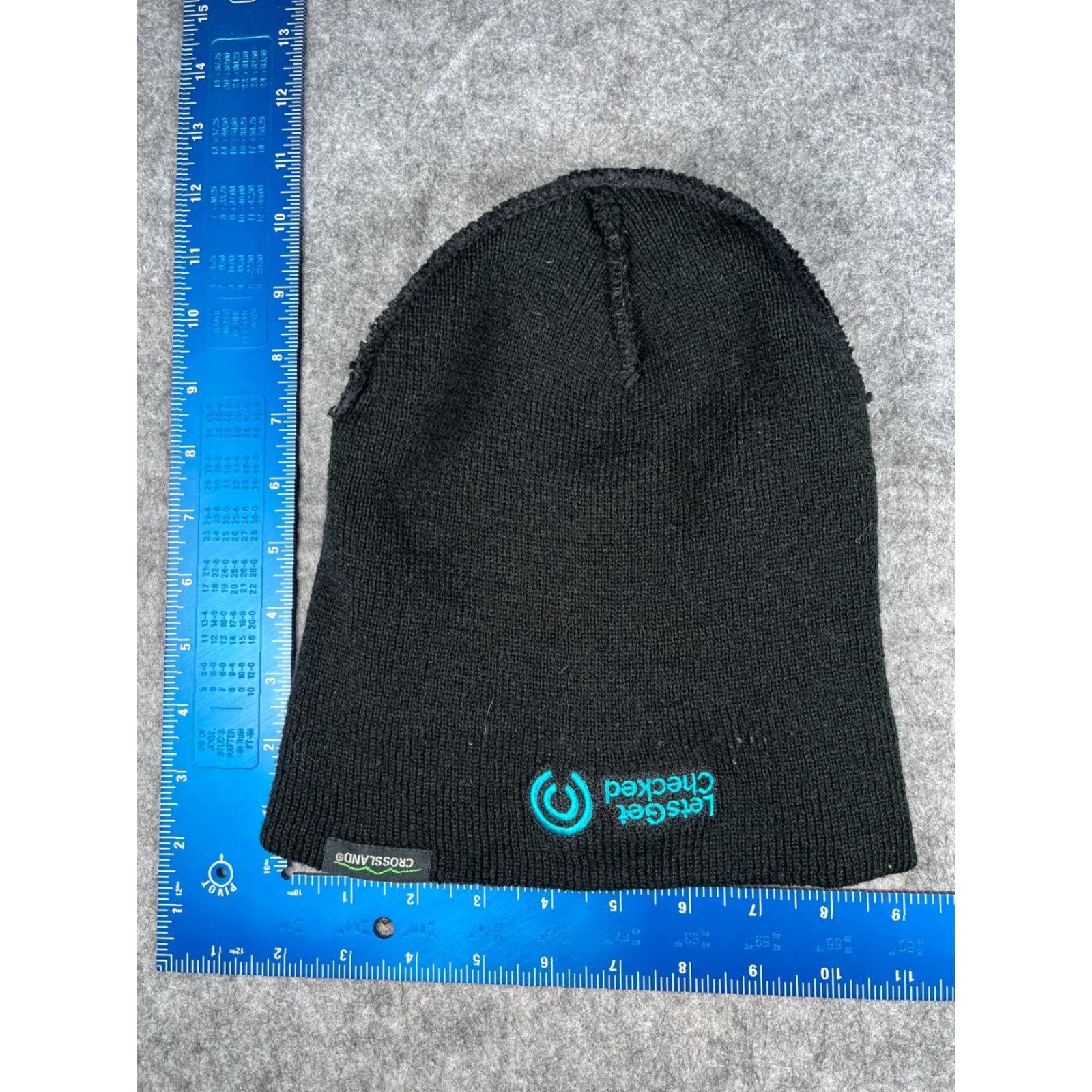 Vintage Crossland Beanie Toque Adult Black Knit 100%Acrylic Embroidered Hat/Cap Unisex Adults One Size Fall Winter Outdoor Logo Size ONE SIZE - 5 Thumbnail