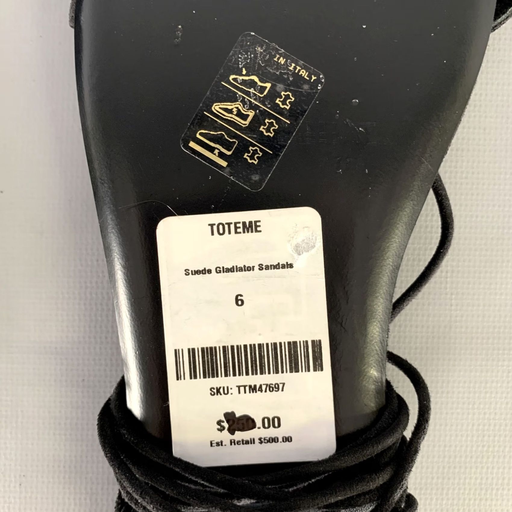 Vintage TOTEME Black Leather Suede Strappy Sandal Size 7.5 Women Size US 8 / IT 38 - 6 Thumbnail