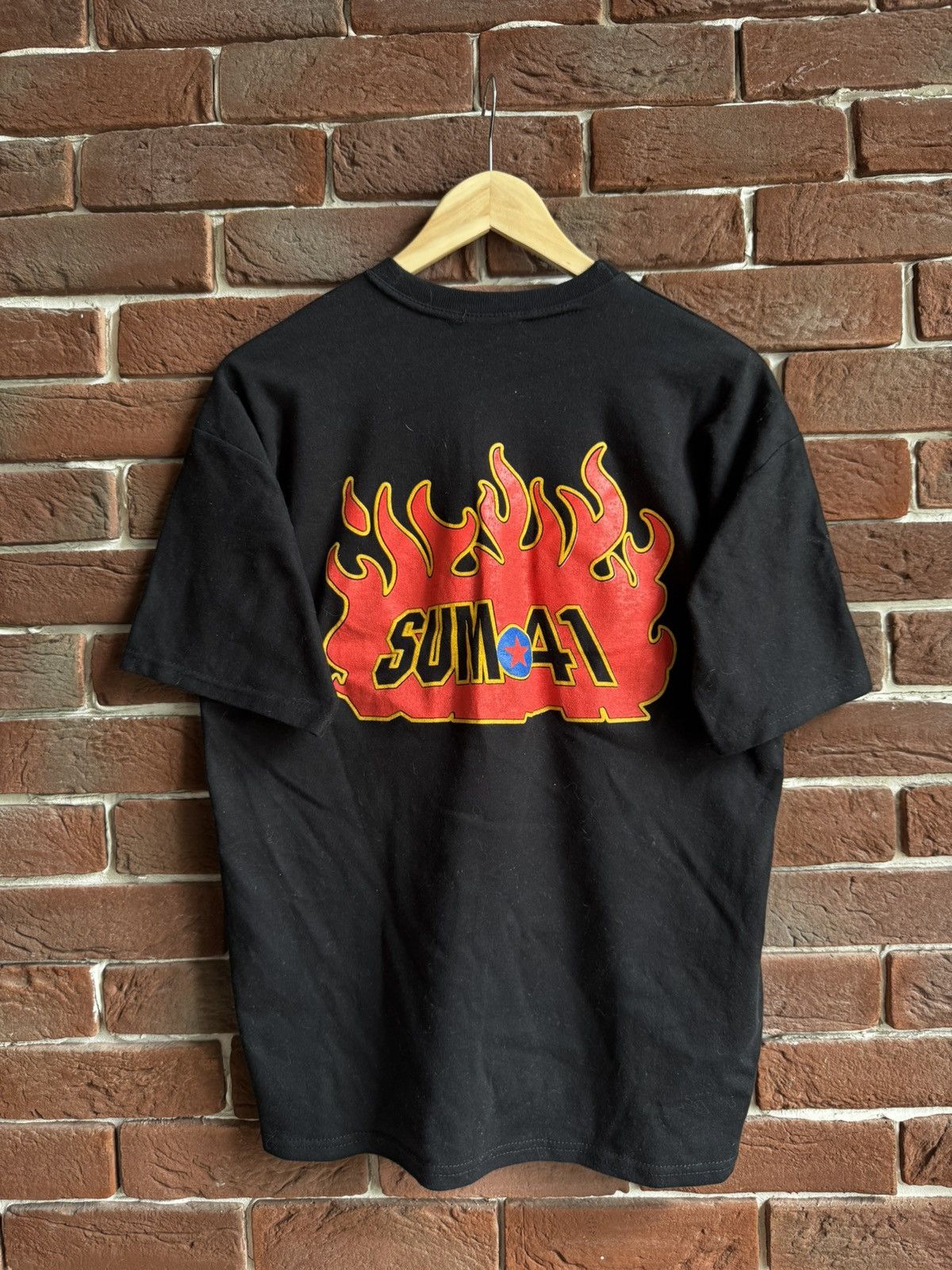 Band Tees × Vintage Vintage Y2K Sum 41 Flames Rock Metal Band Black Tshirt M Size US M / EU 48-50 / 2 - 2 Thumbnail