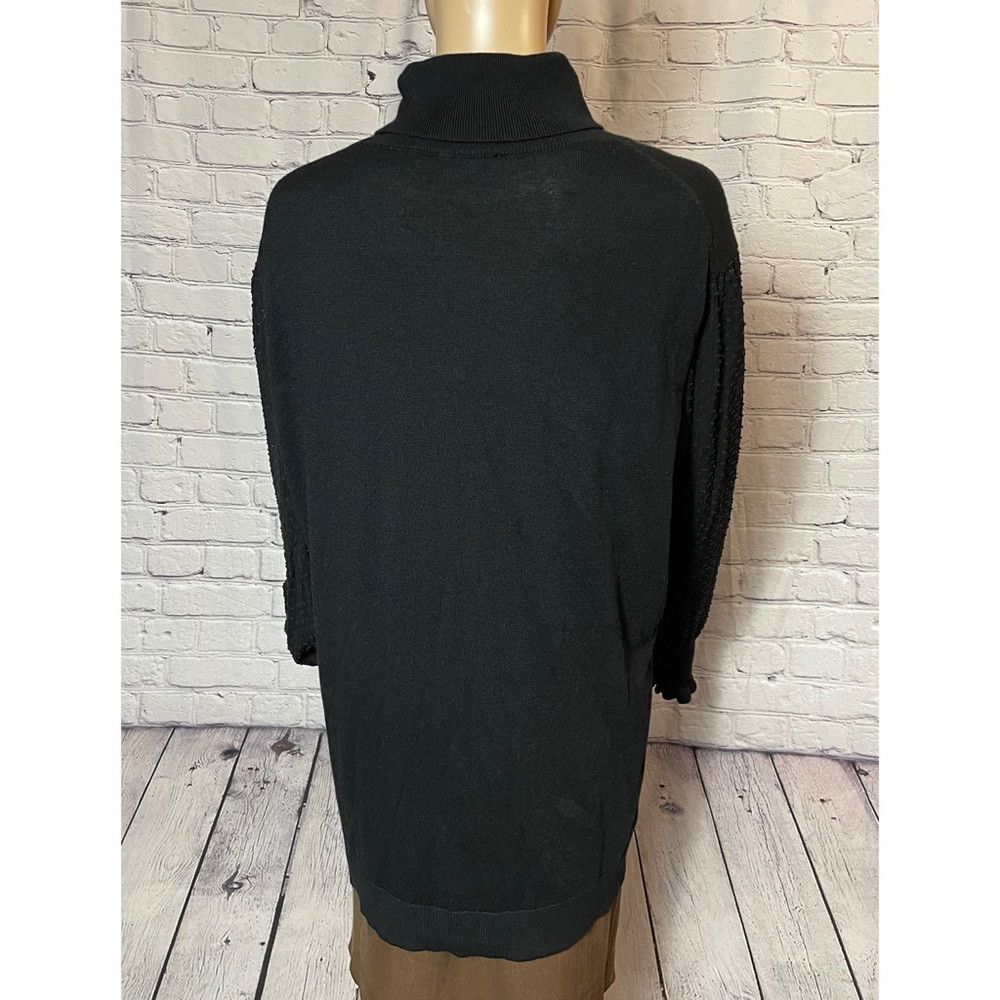 Loft NWT New LOFT Black Turtleneck Knit Wool Blend Chiffon Sleev Size 3XL / US 20-22 - 8 Thumbnail
