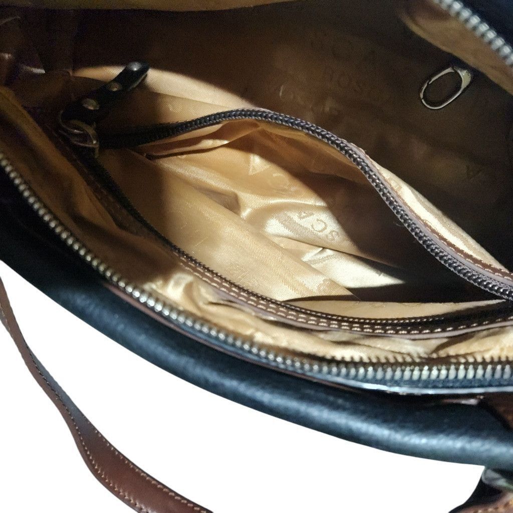 Bosca Bosca Leather Handbag Black and Brown Purse Bag Size ONE SIZE - 15 Thumbnail