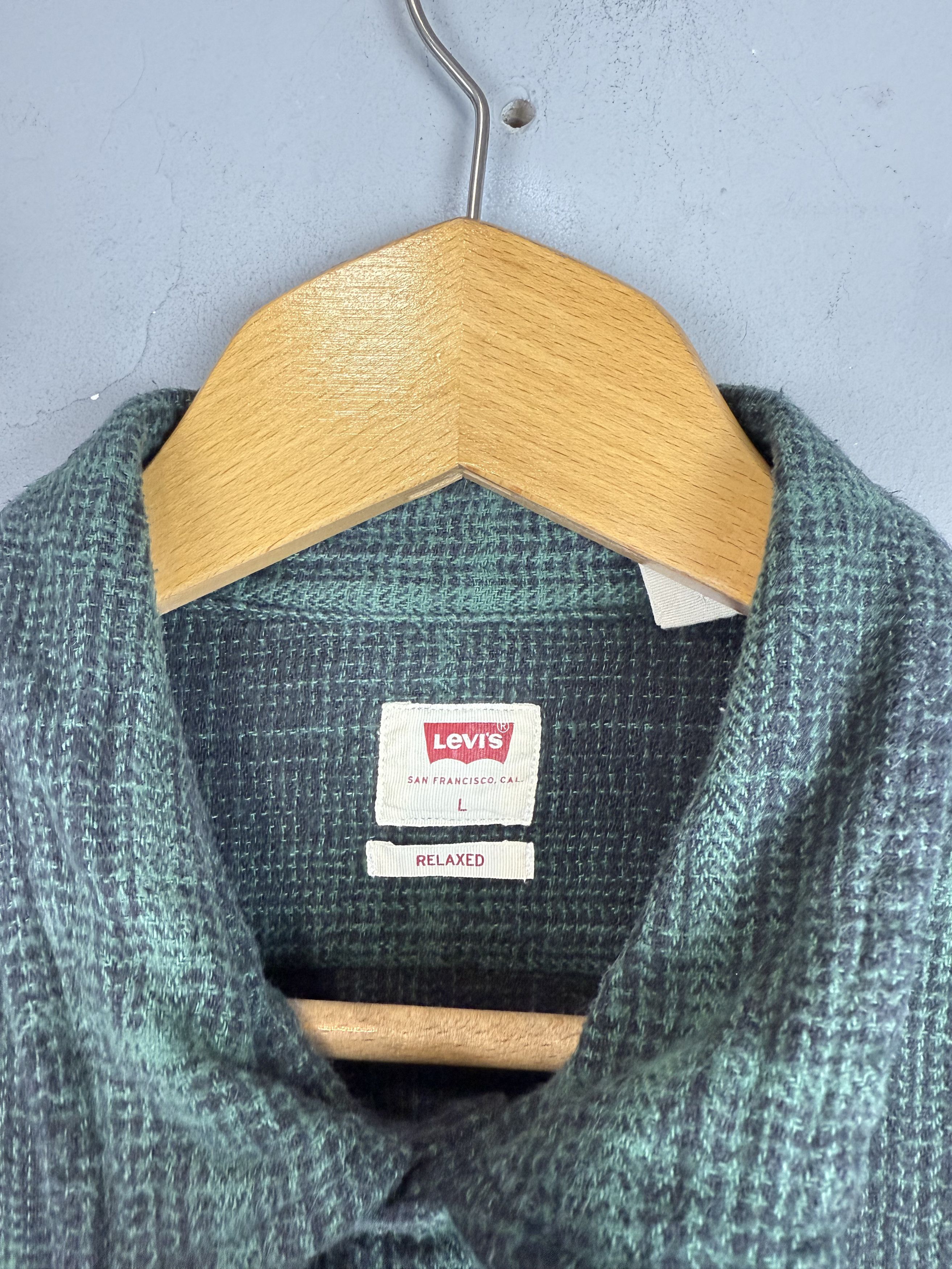 Flannel × Levi's Levi's Shirt Check Long Sleve Black Green Relaxed Fit Size US L / EU 52-54 / 3 - 3 Thumbnail