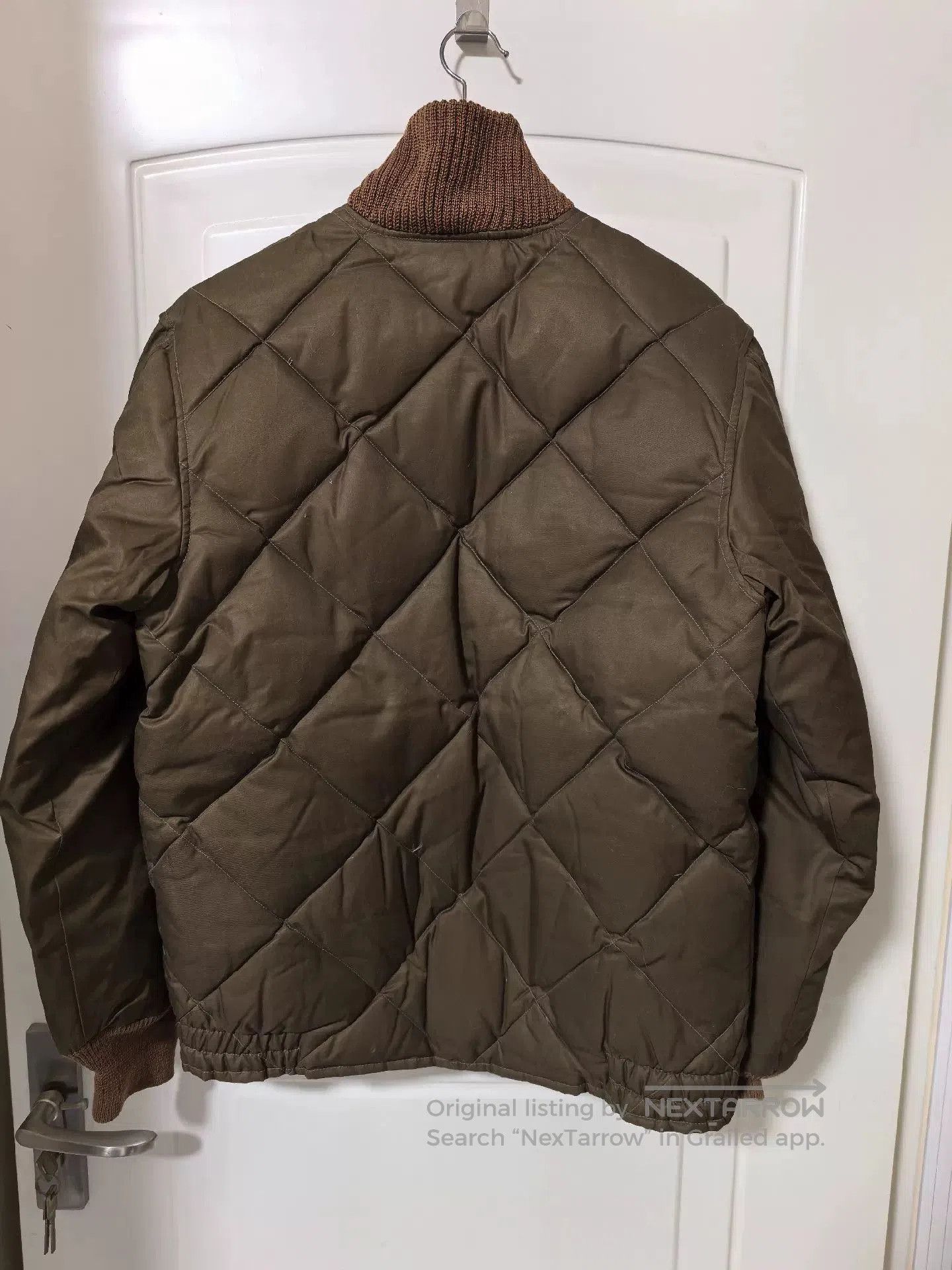 Warehouse Retro Chocolate Quilted Down Jacket. Size US M / EU 48-50 / 2 - 2 Thumbnail