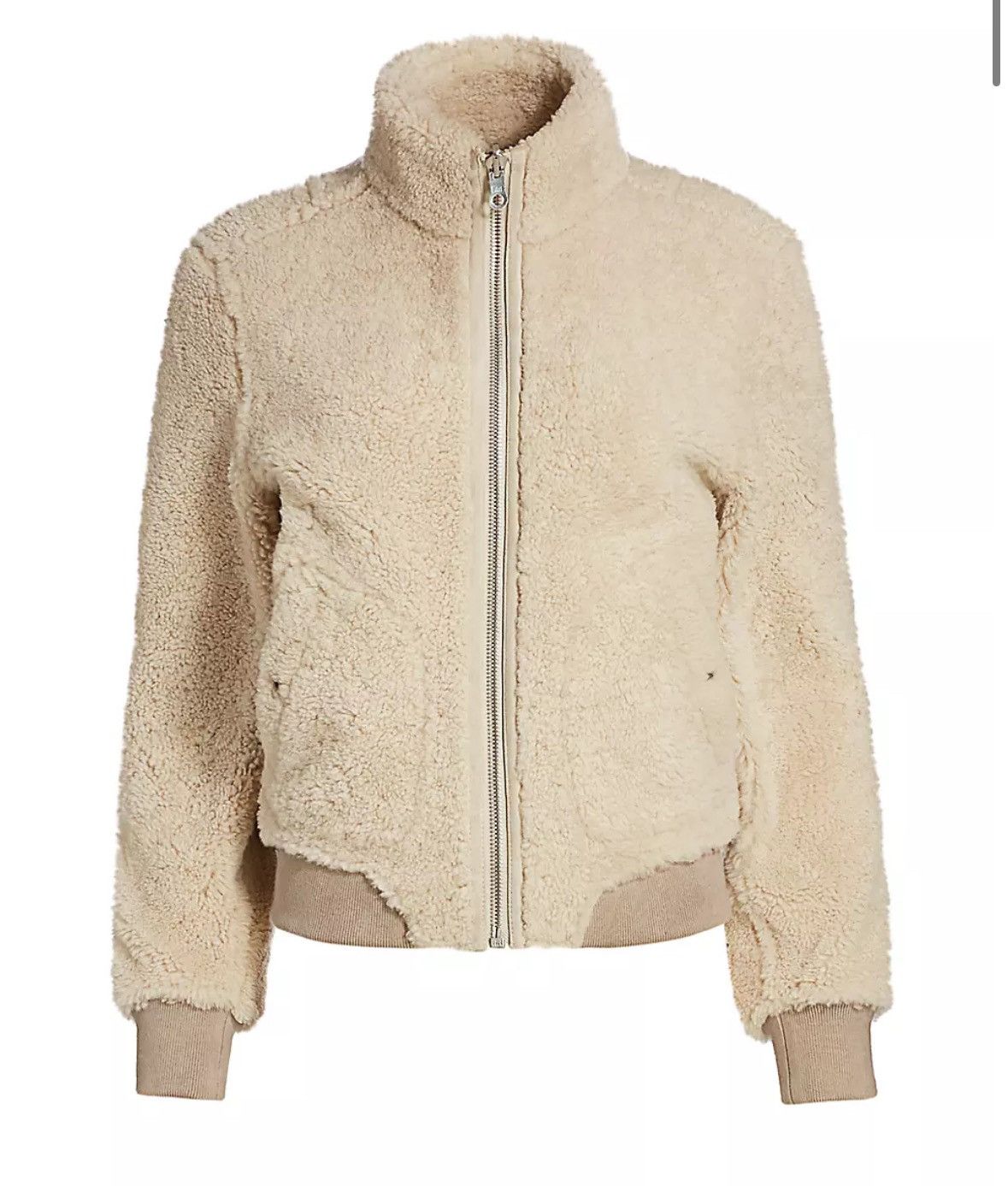 image of Rag Bone Jodi Shearling Suede Reversible Bomber Jacket in Beige, Women's (Size XS)