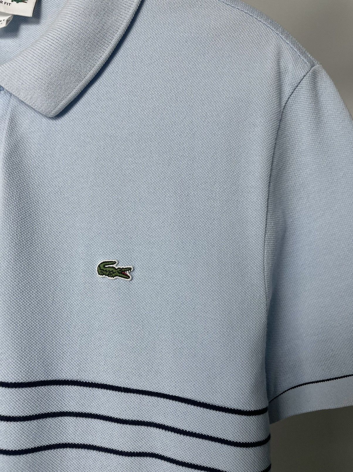 Lacoste Lacoste Vintage Size L 🦋 Striped Blue Golf Polo Tee t shirt Size US L / EU 52-54 / 3 - 7 Thumbnail