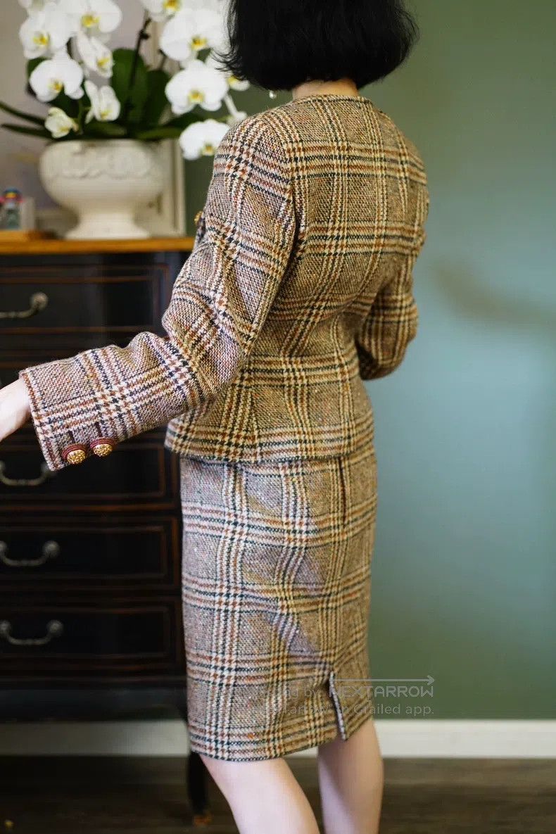 Valentino Valentino Plaid wool tweed coat set Size M / US 6-8 / IT 42-44 - 7 Thumbnail