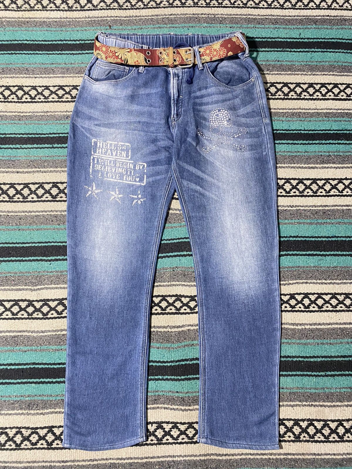 Roen Roen Studded Denim Cotton Relax Pants Size US 31 - 1 Thumbnail