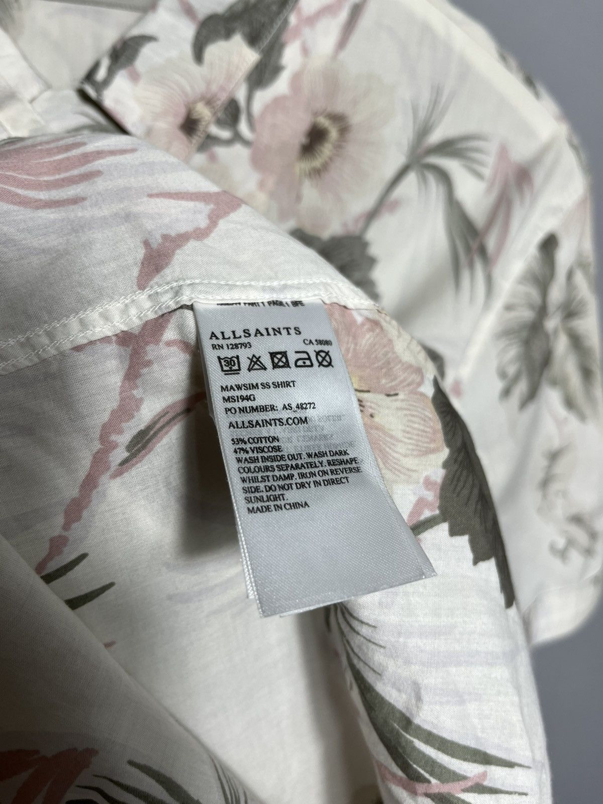 Allsaints Allsaints Mawsim Shirt Flowers Short Sleeve Viscose Mens Size US M / EU 48-50 / 2 - 6 Thumbnail