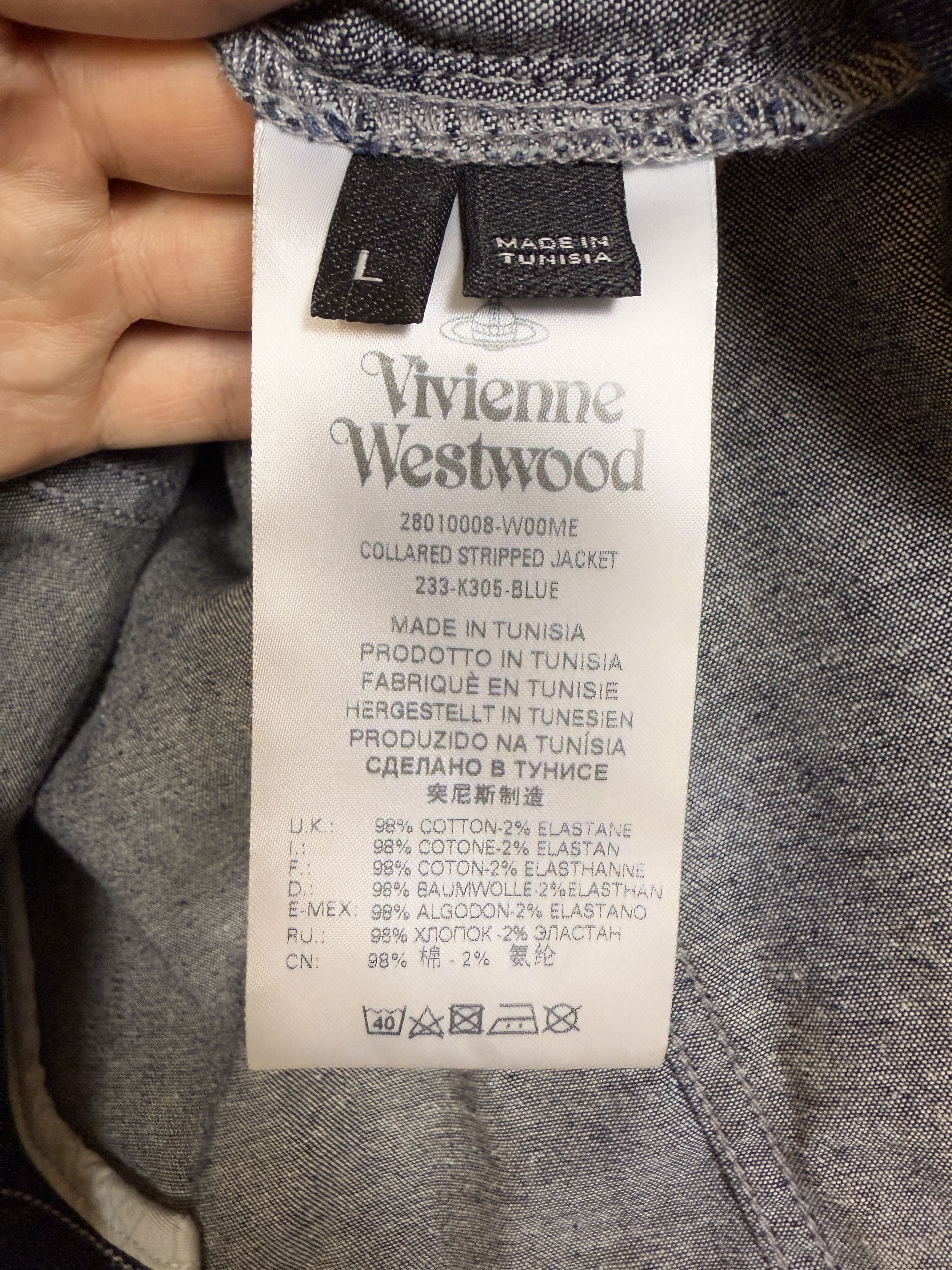 Vivienne Westwood $875 NWT Vivienne Westwood Collared Striped Denim Jacket Size US L / EU 52-54 / 3 - 11 Thumbnail