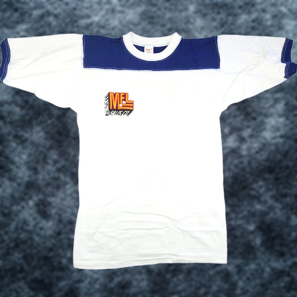 Vintage VINTAGE MEL Long Beach T Shirt Mens Size Medium Blue 80s Ringer Tee Made In USA NEW Size US M / EU 48-50 / 2 - 1 Thumbnail