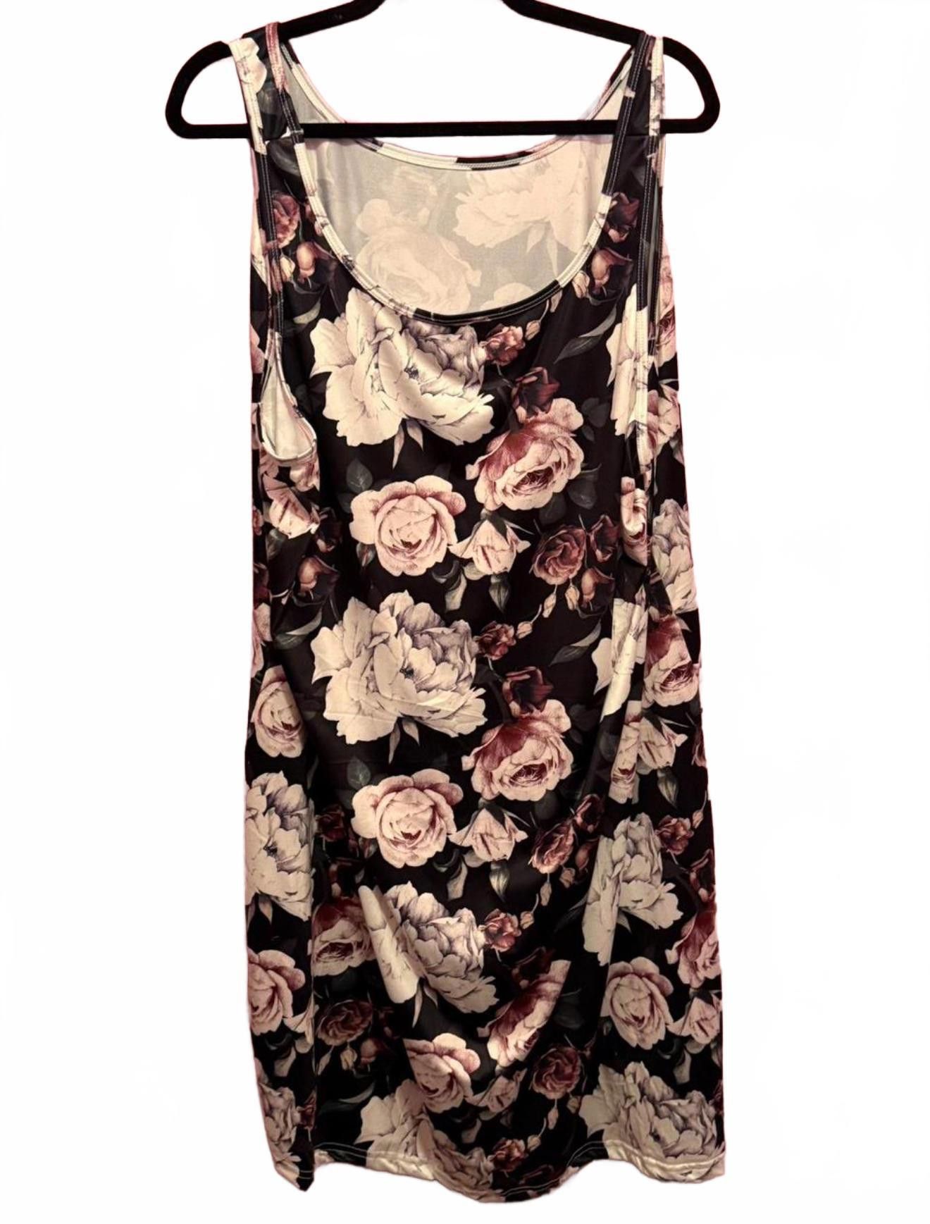 Designer Floral Print Sleeveless Dress - Elegant Summer Style Size 4XL / US 24-26 - 4 Thumbnail