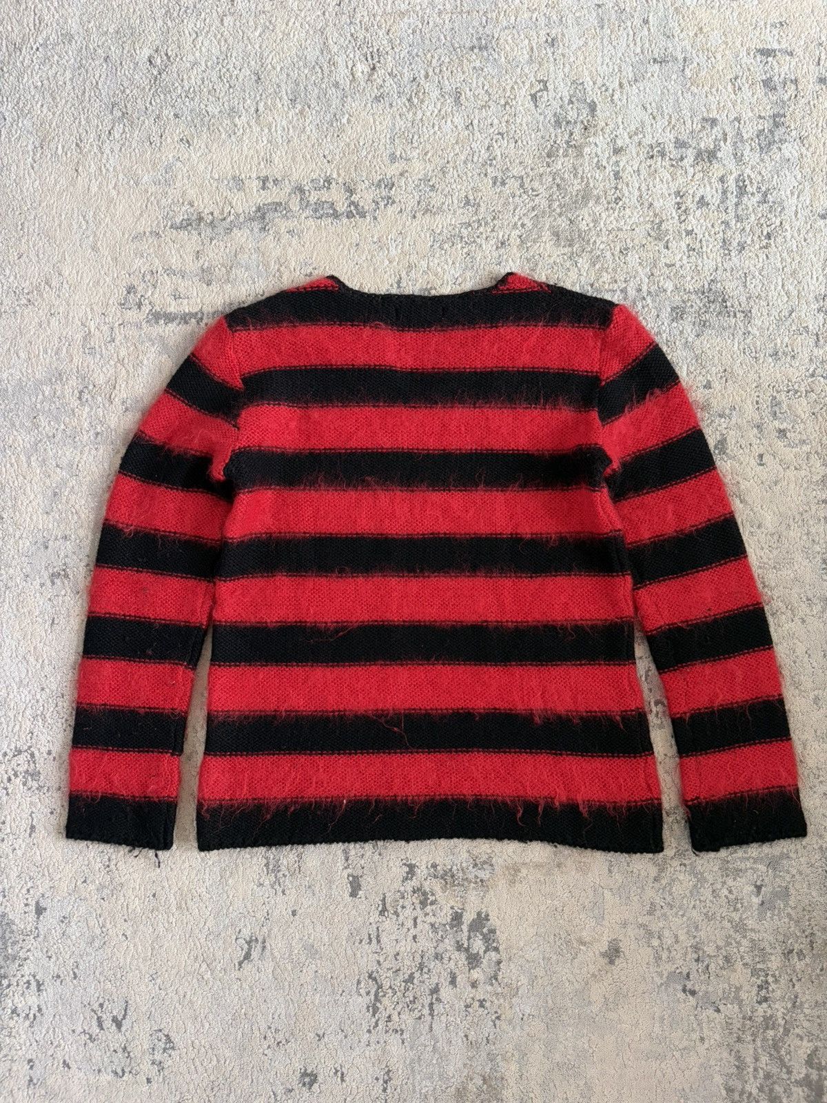 Undercover AW03 Paper Doll Red Black Striped Mohair Knit Size US M / EU 48-50 / 2 - 4 Thumbnail