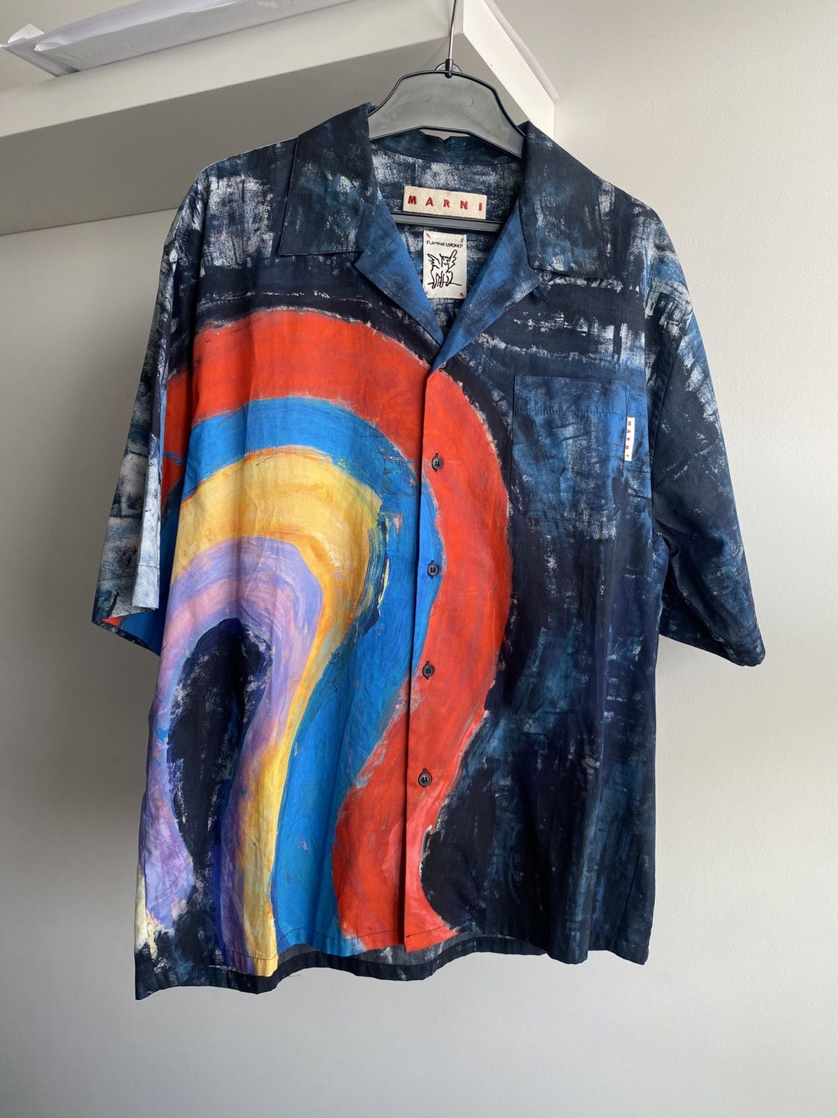 Marni Marni Rainbow Popeline Bowling Shirt Short Sleeve luxury Size US M / EU 48-50 / 2 - 1 Thumbnail