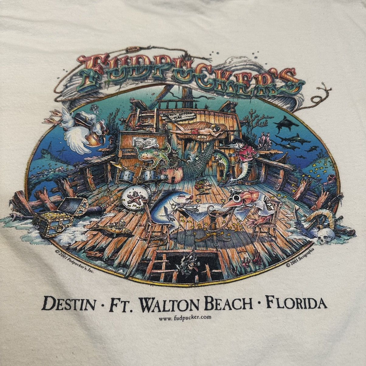 Vintage Vintage Fudpucker’s Beach Bar Destin Florida Shirt Y2K Size US L / EU 52-54 / 3 - 2 Thumbnail