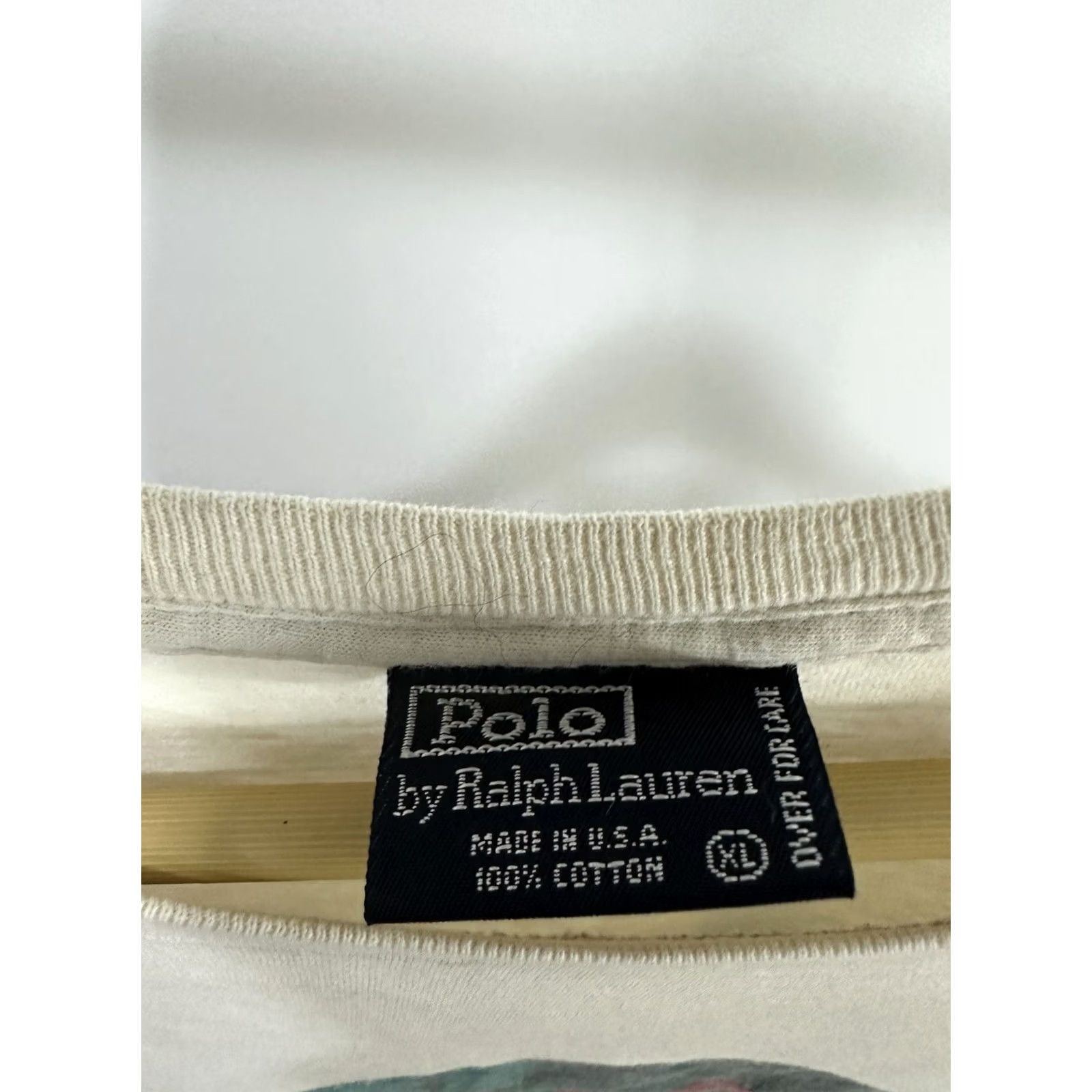 Polo Ralph Lauren VTG 90s Polo Ralph Lauren Ball Pony Single Stitch T-Shirt Size XL Shirt Mens Cream Polo Ralph Lauren Ball Pony Shirt XL Mens Size US XL / EU 56 / 4 - 2 Thumbnail