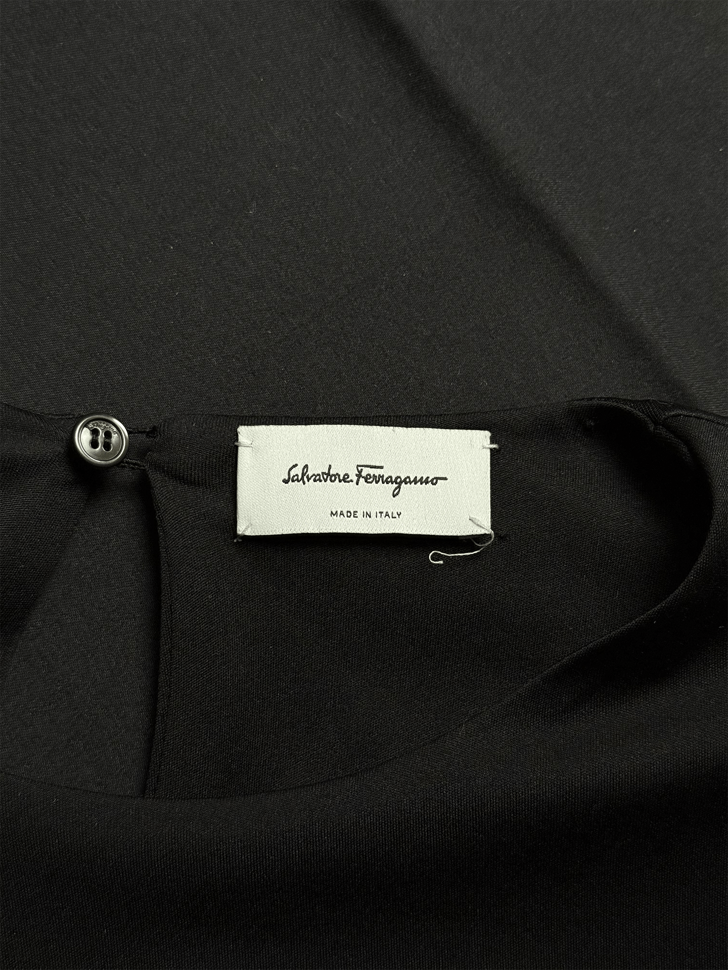 Salvatore Ferragamo Ferragamo black asymmetric draped long sleeve dress Size M / US 6-8 / IT 42-44 - 3 Thumbnail