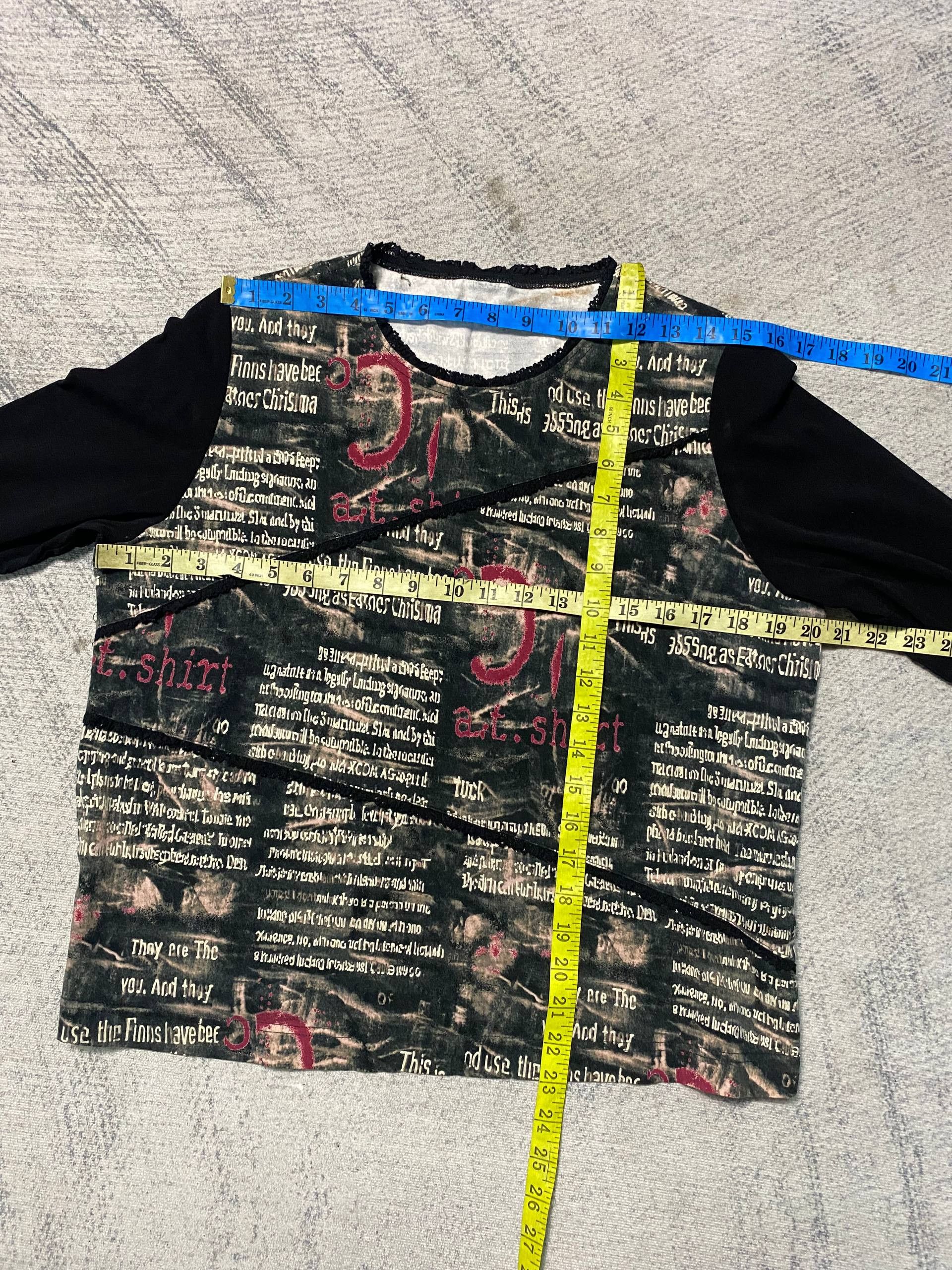 Seditionaries Cyber Grunge Typography Distressed Long Sleeve Dark Y2K Tee Size L / US 10 / IT 46 - 10 Thumbnail