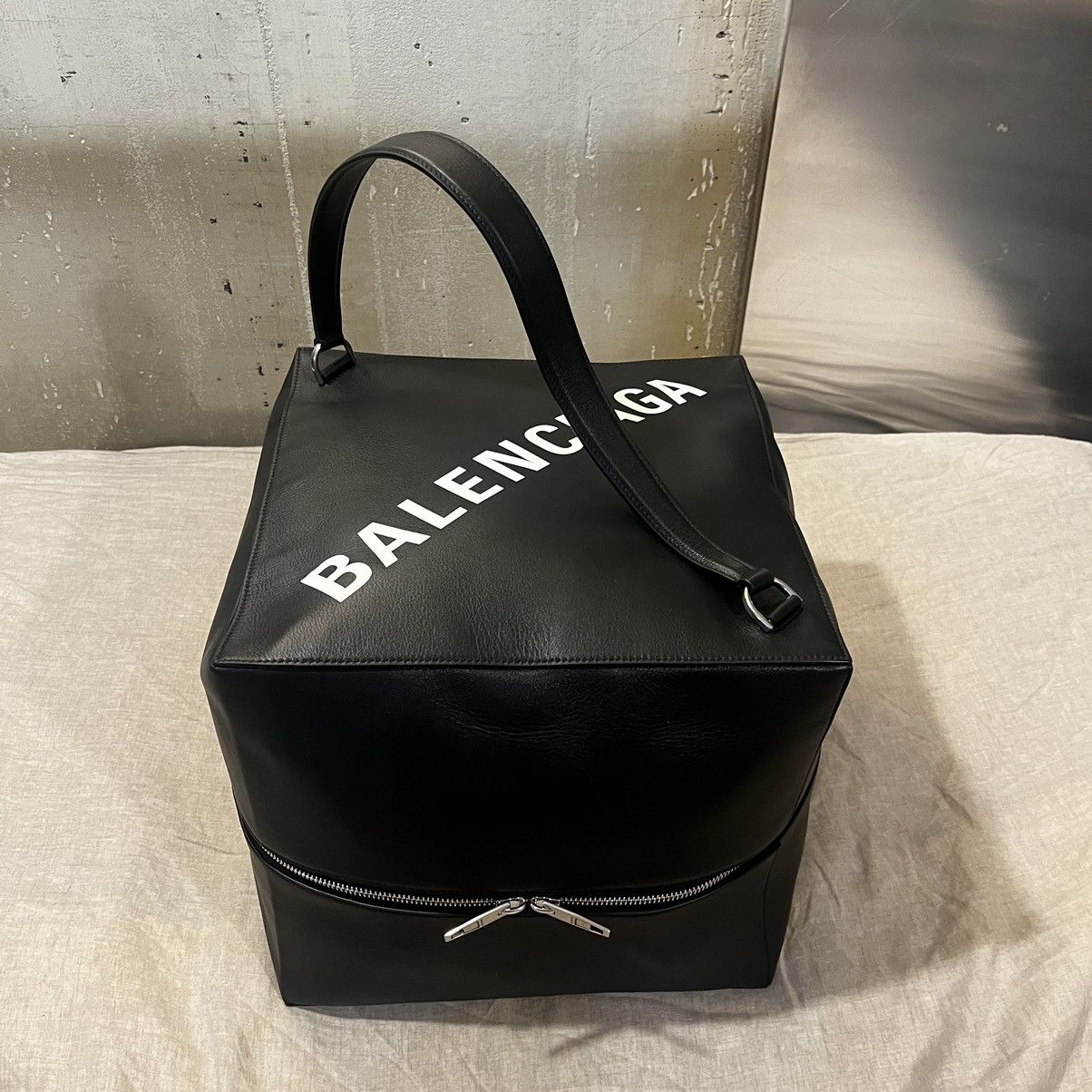 $3150 Balenciaga 4X4 Large Leather Box Bag, Black, Men's