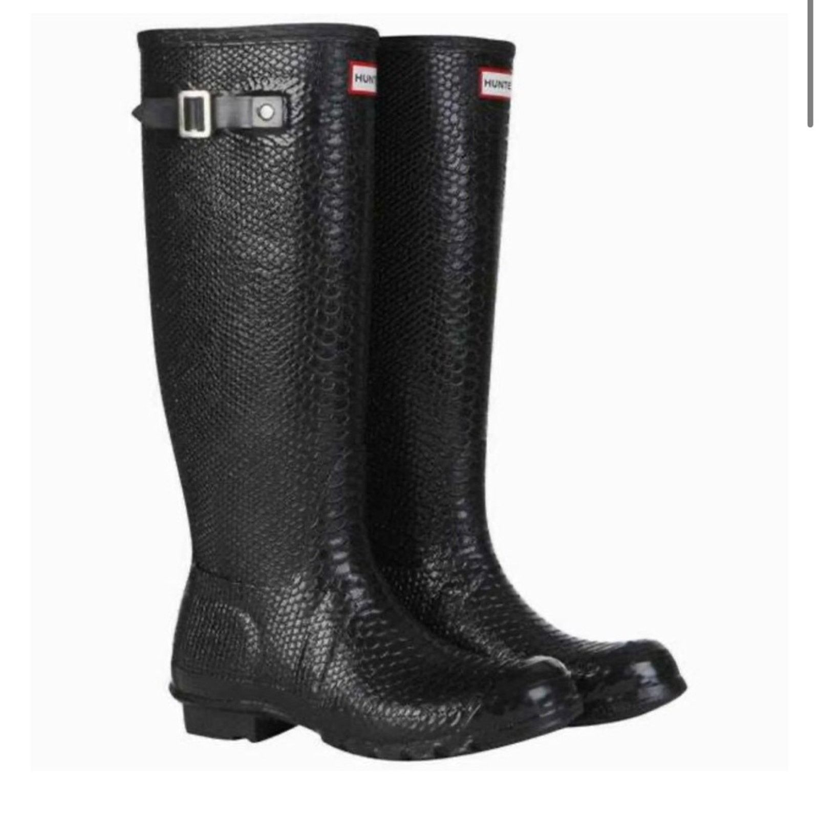 Hunter Hunter Carnaby Boa Snake Tall Rain Boots - Size 7 - Black Size US 7 / IT 37 - 1 Thumbnail