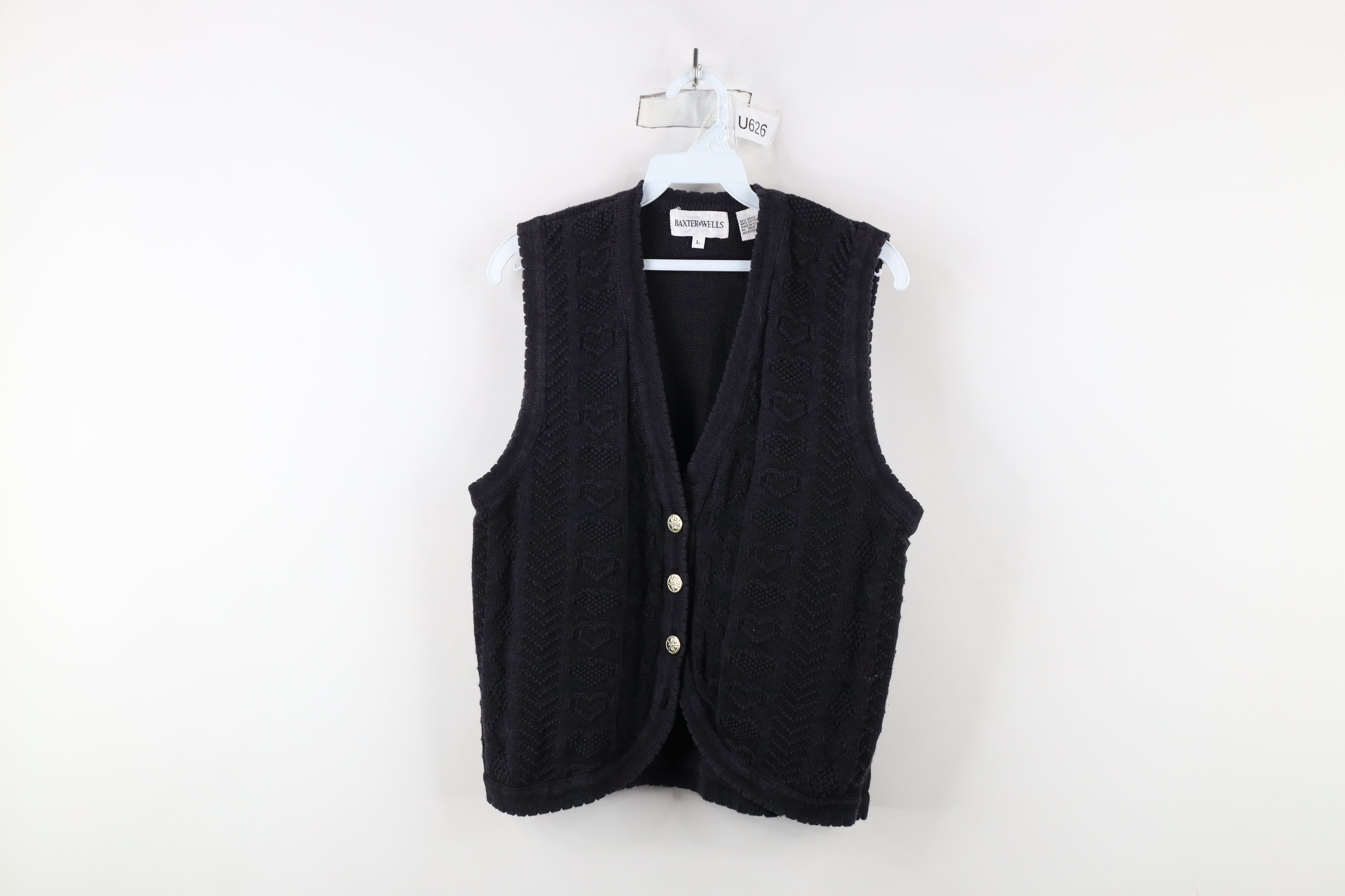Vintage Vintage 90s Streetwear Flower Knit Cardigan Sweater Vest Size L / US 10 / IT 46 - 1 Thumbnail
