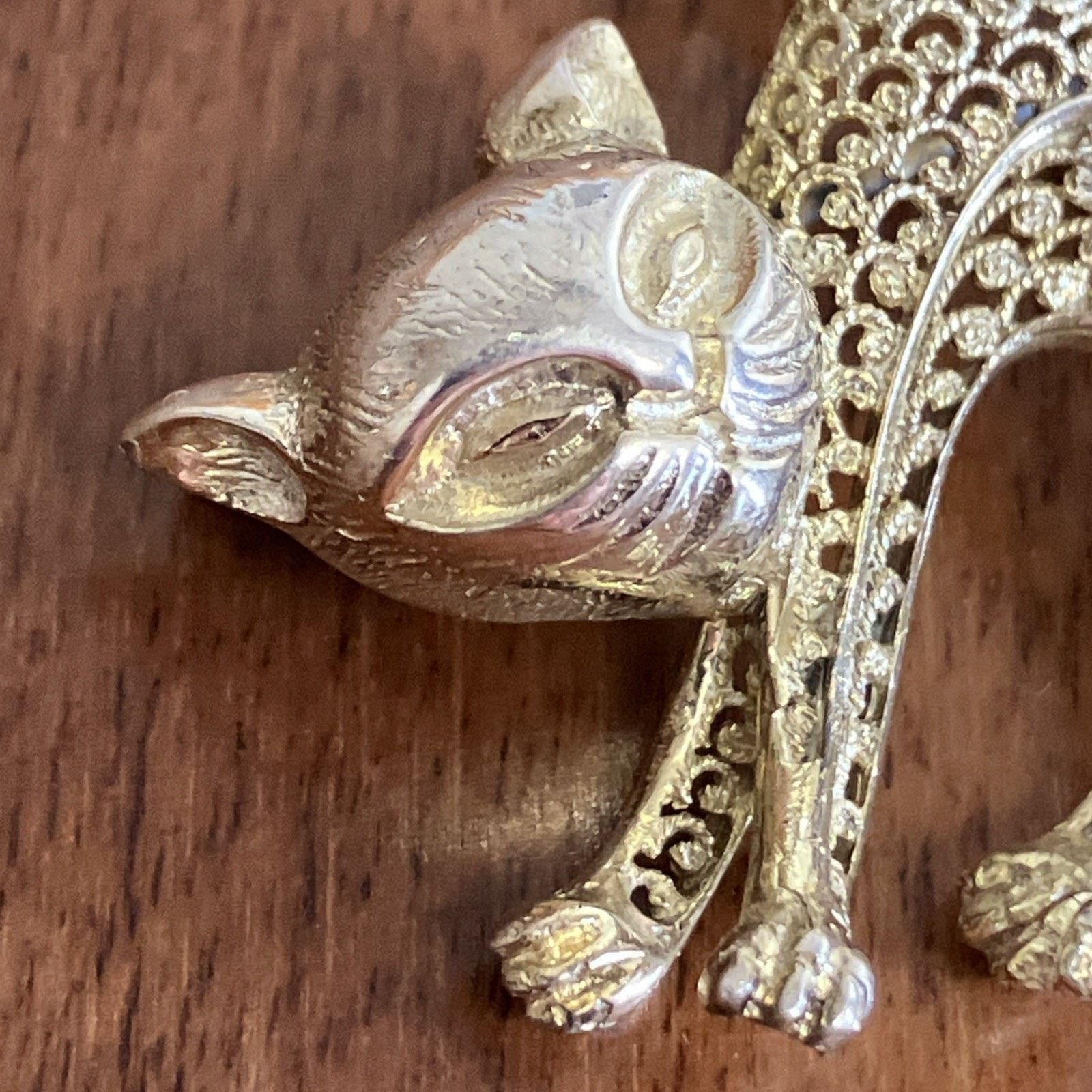 Other Vtg Scaredy Cat Sterling Silver Filigree Brooch Pin Germany Size ONE SIZE - 2 Thumbnail