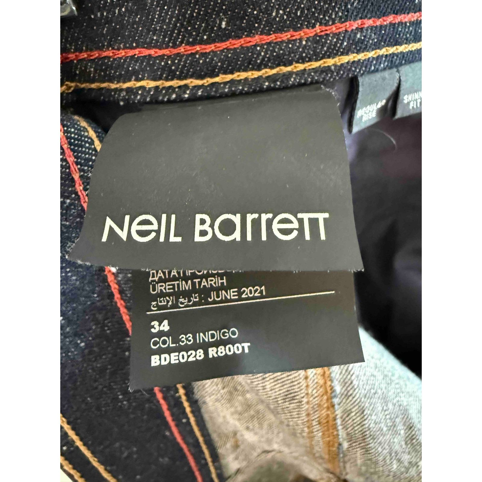 Neil Barrett Neil Barrett Men's Jeans Indigo Skinny Fit Size 34 Size US 34 / EU 50 - 4 Thumbnail