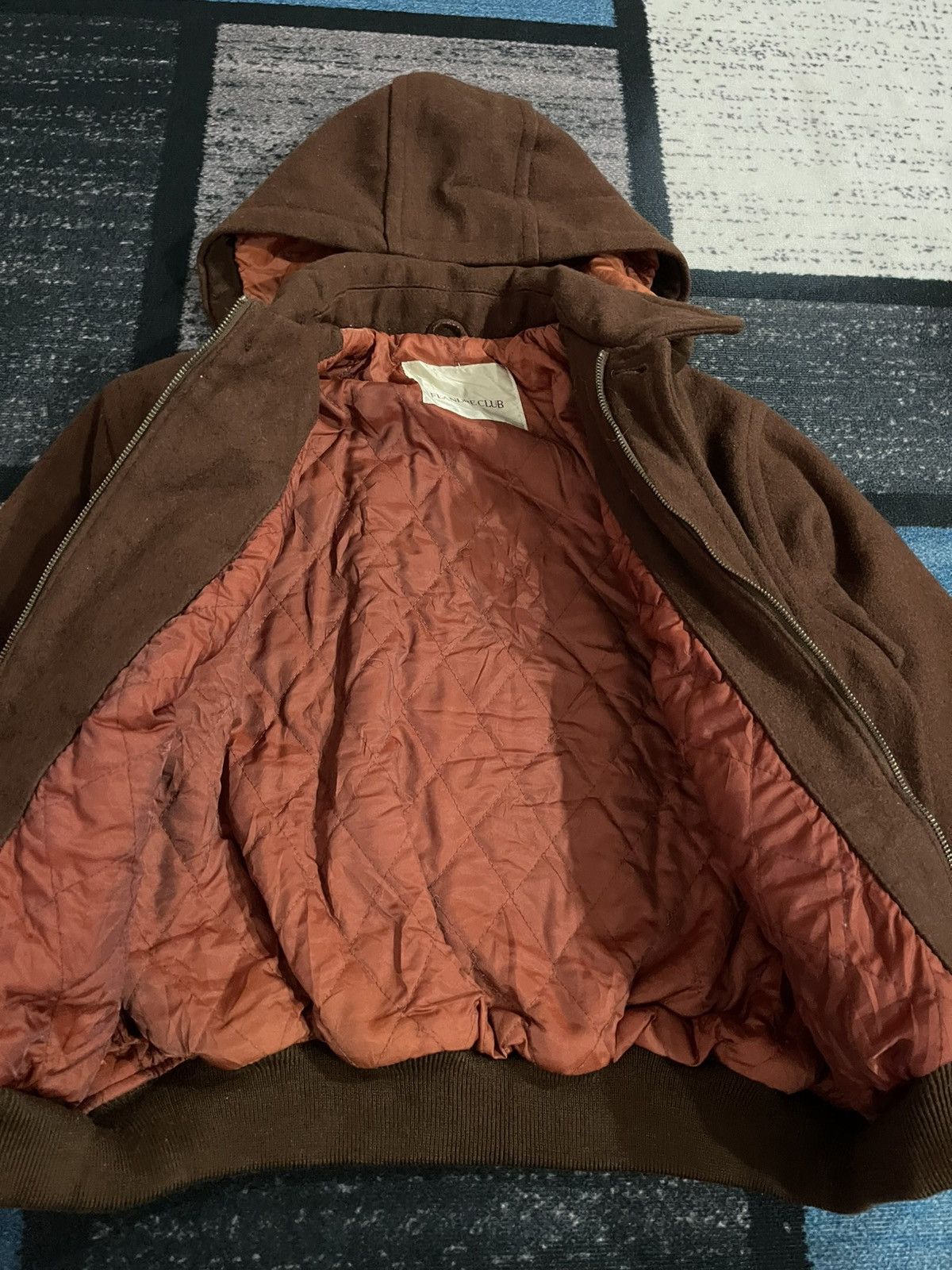 Japanese Brand × Vintage Vintage Flandre Club Hoodie Wool Jacket Size US L / EU 52-54 / 3 - 10 Thumbnail