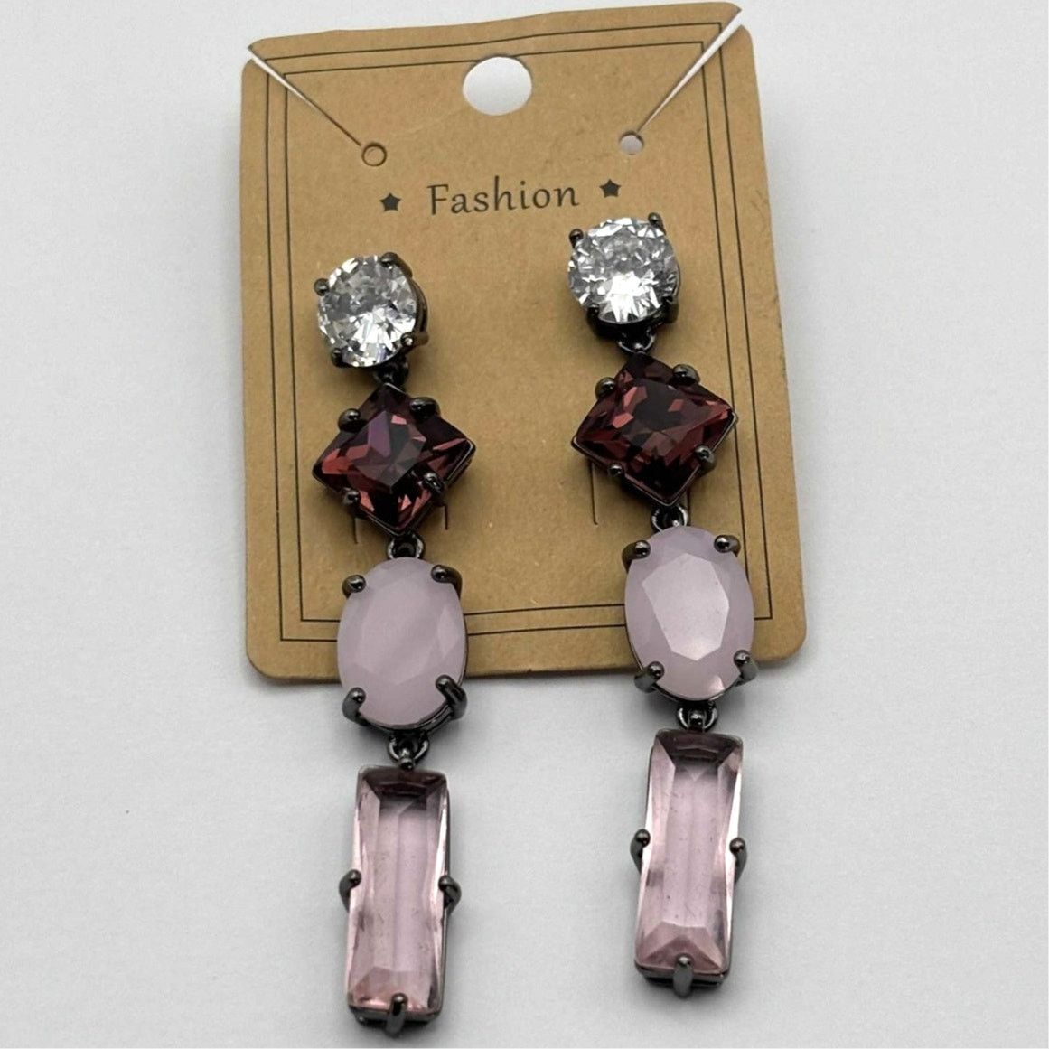 Other Purple Crystal Drop Earrings Size ONE SIZE - 2 Thumbnail