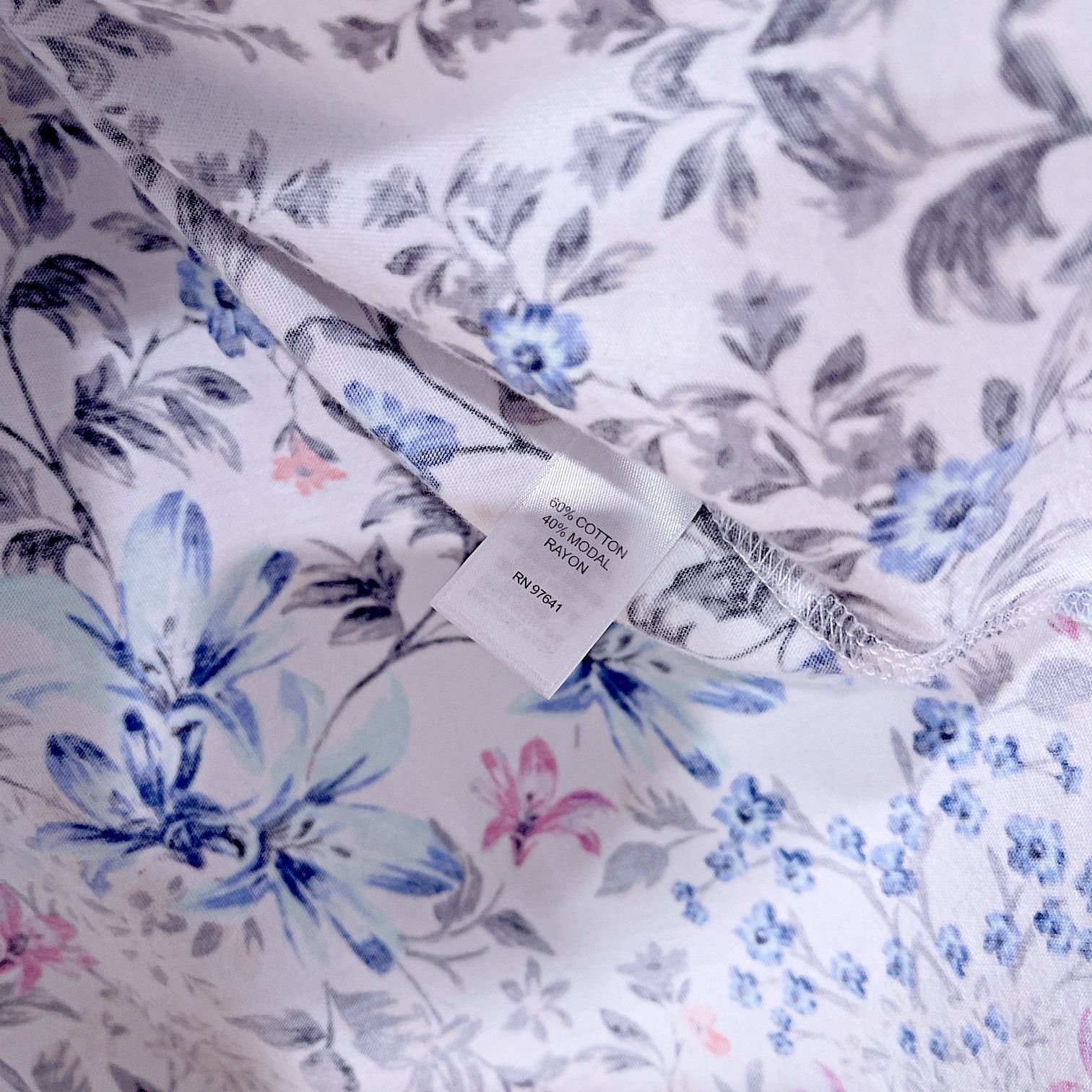 Other J Jill Floral Scoop Neck 3/4 Sleeve Tee White Womens XS Size XS / US 0-2 / IT 36-38 - 7 Thumbnail