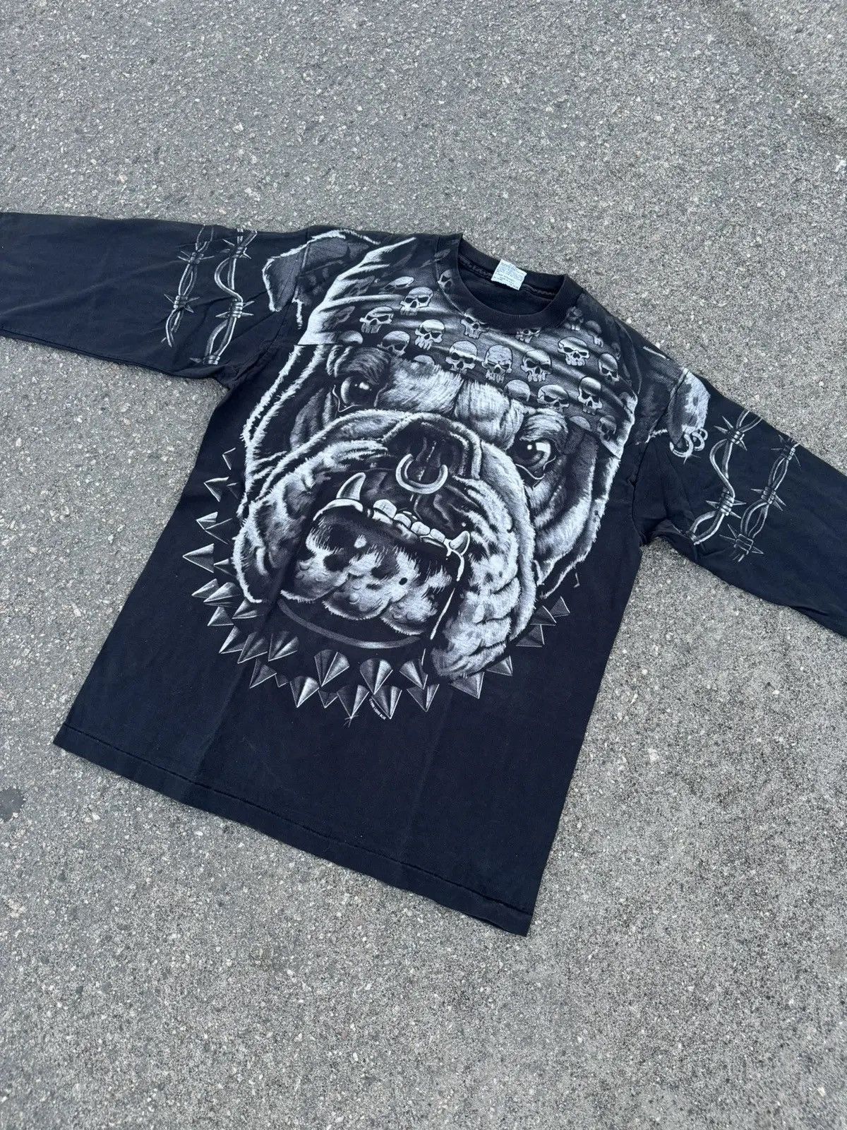 Vintage Vintage 1996 Liquid Blue Bulldog Over Print Prisoner Opium Size US XL / EU 56 / 4 - 2 Thumbnail