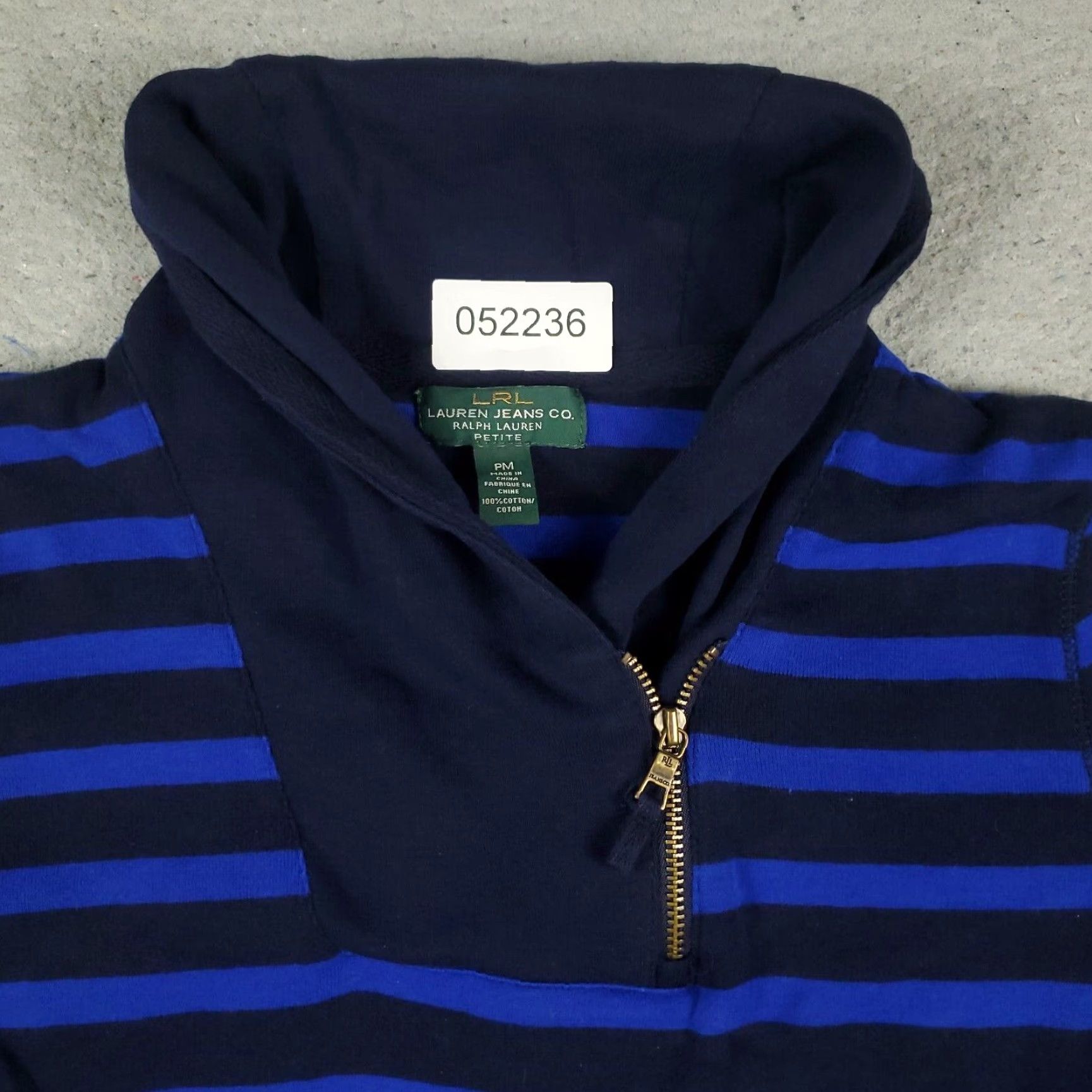 Ralph Lauren VINTAGE Ralph Lauren Sweater Women's Pullover Size PM Blue Striped Cotton Casual Winter Size M / US 6-8 / IT 42-44 - 2 Thumbnail