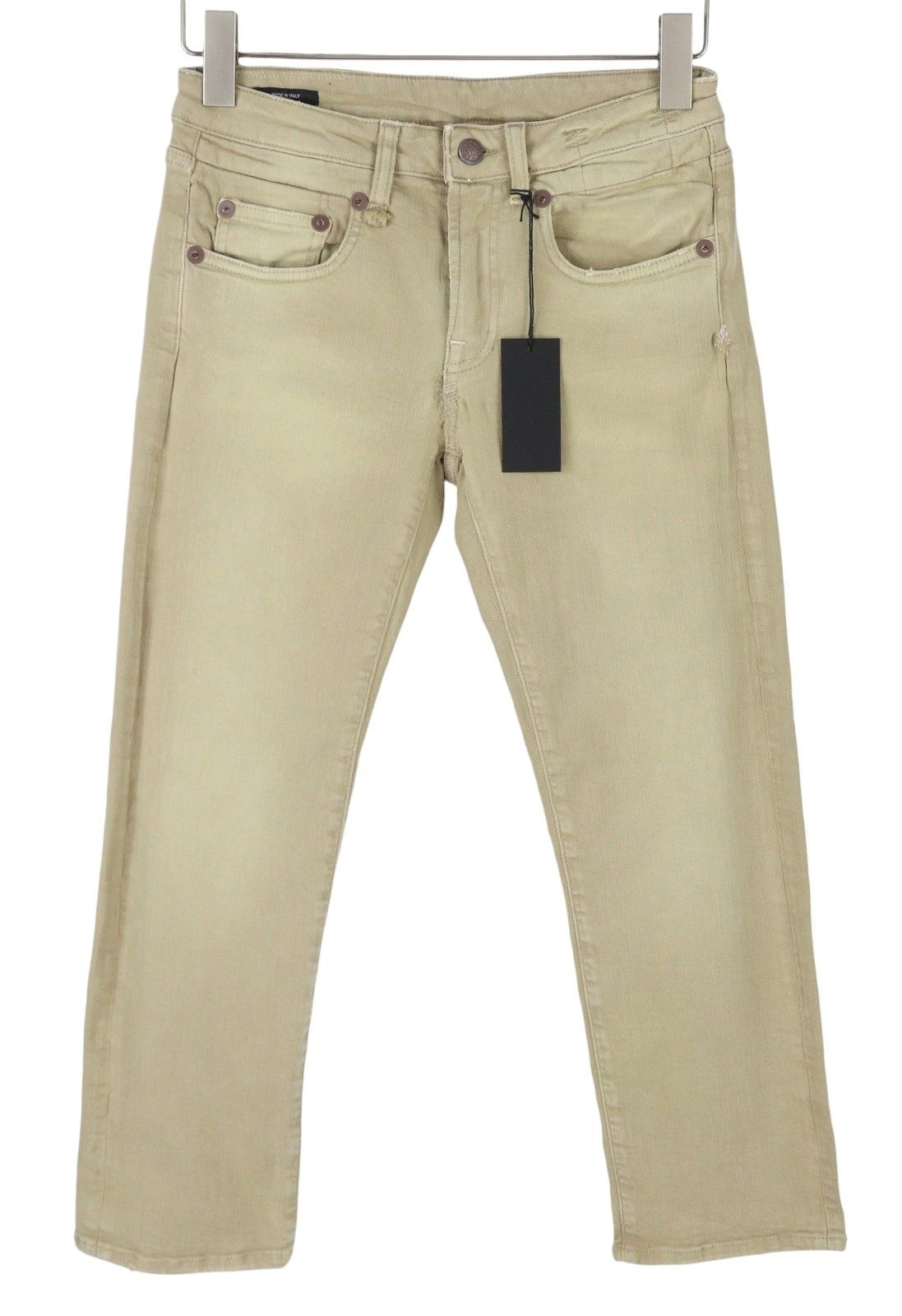R13 BOY STRAIGHT 26 Khaki Stretch Cropped Ankle Zip 87788 Size 26" / US 2 / IT 38 - 2 Thumbnail