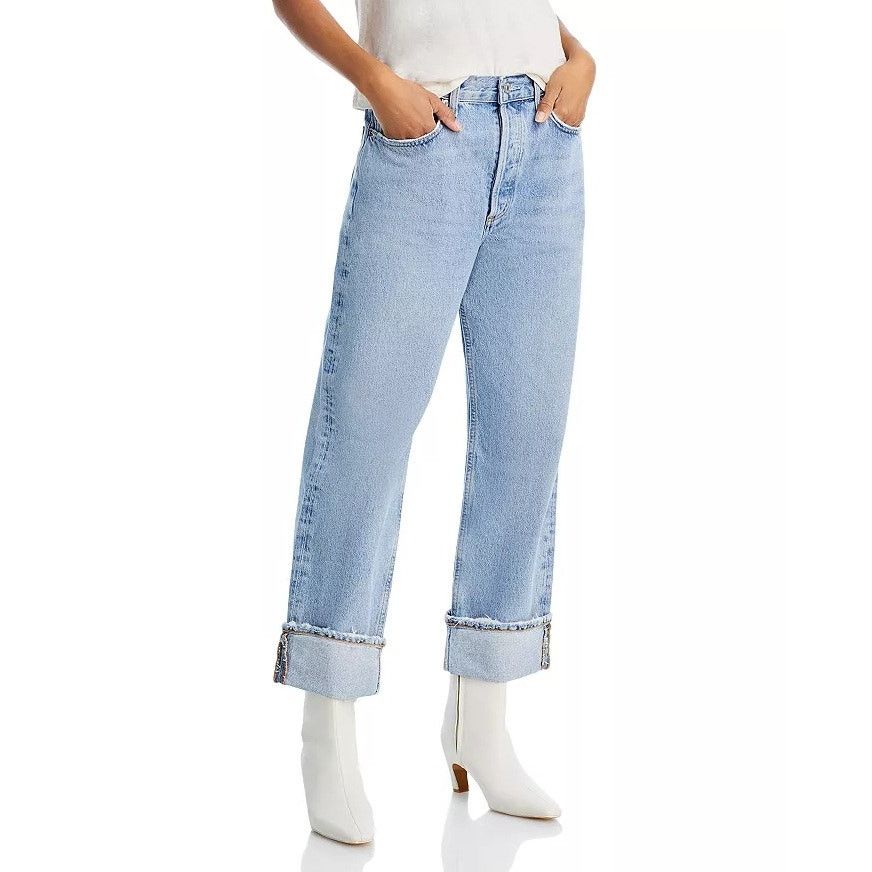 Agolde Agolde Women Force High Rise Straight Cuffed Jeans Size 32 Size 32" / US 10 / IT 46 - 1 Thumbnail