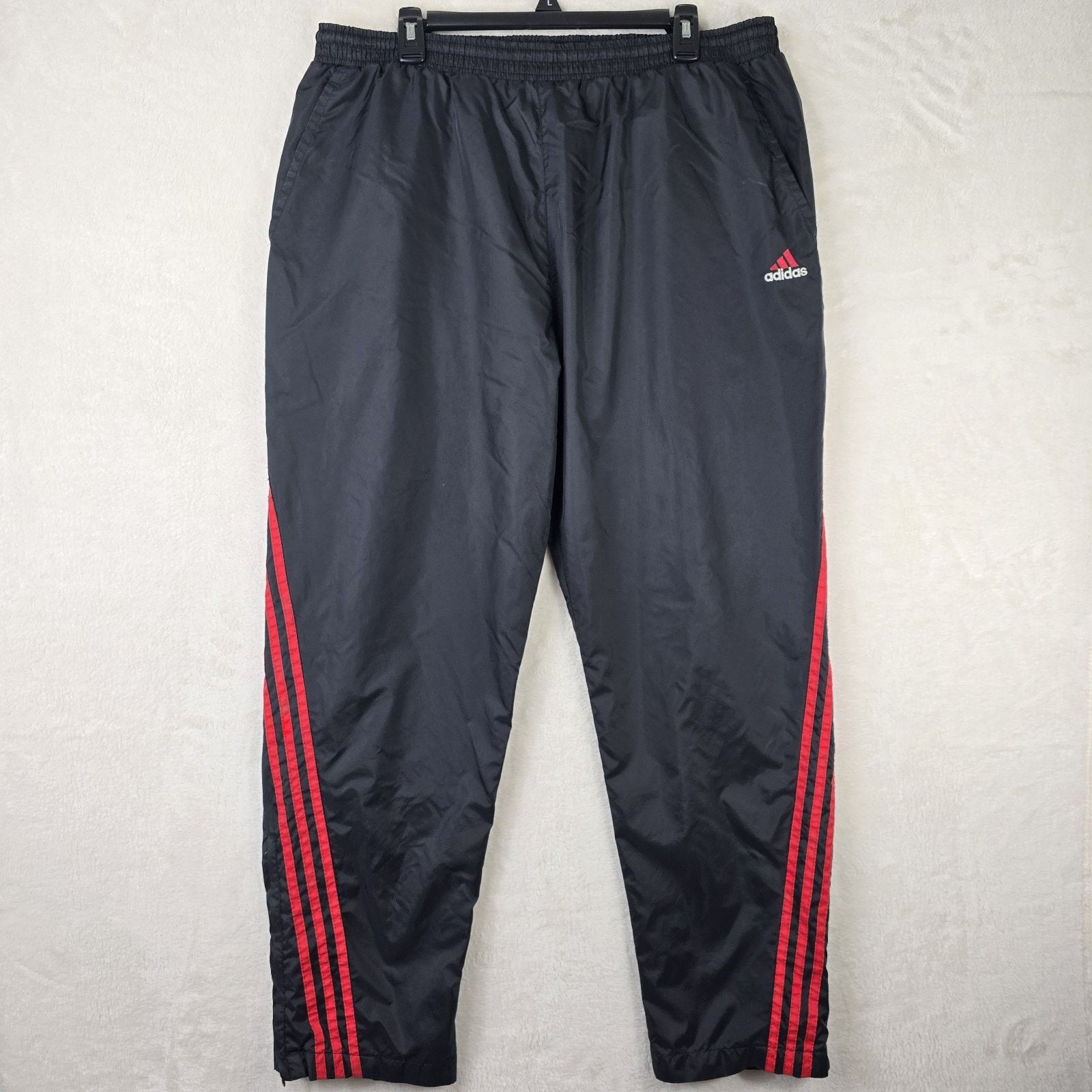 Adidas Vintage Adidas Pants Large Black Red Track Windbreaker Size US 36 / EU 52 - 2 Thumbnail
