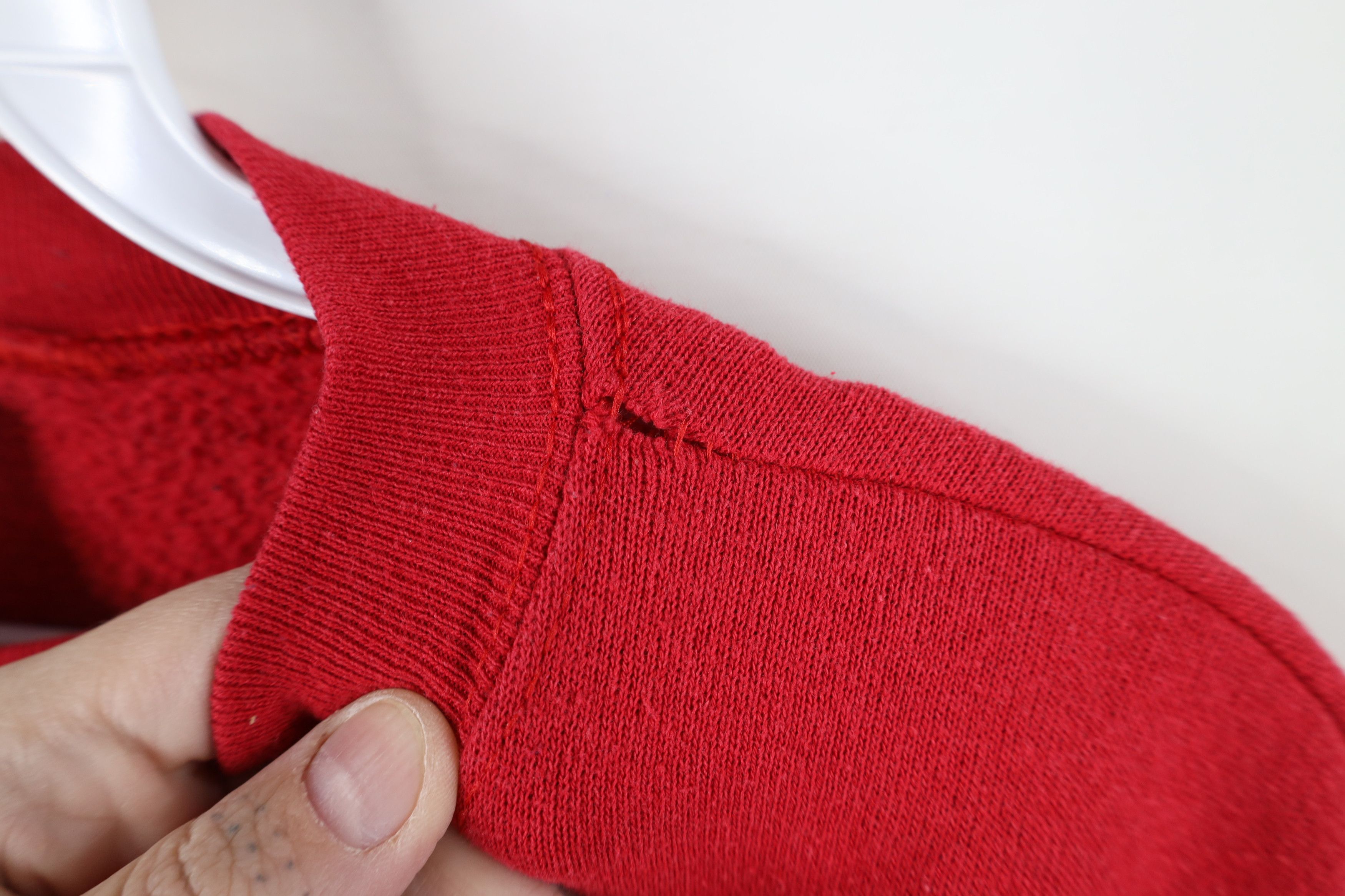 Vintage Vintage 90s Christmas Patchwork Claus Sweatshirt Red USA Size 3XL / US 20-22 - 7 Thumbnail