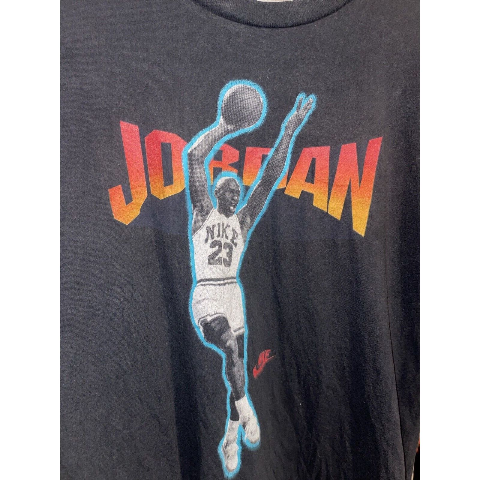 Nike Vintage RARE 90s Nike Jordan Shirt Jump Man Gray Tag Size US L / EU 52-54 / 3 - 1 Thumbnail