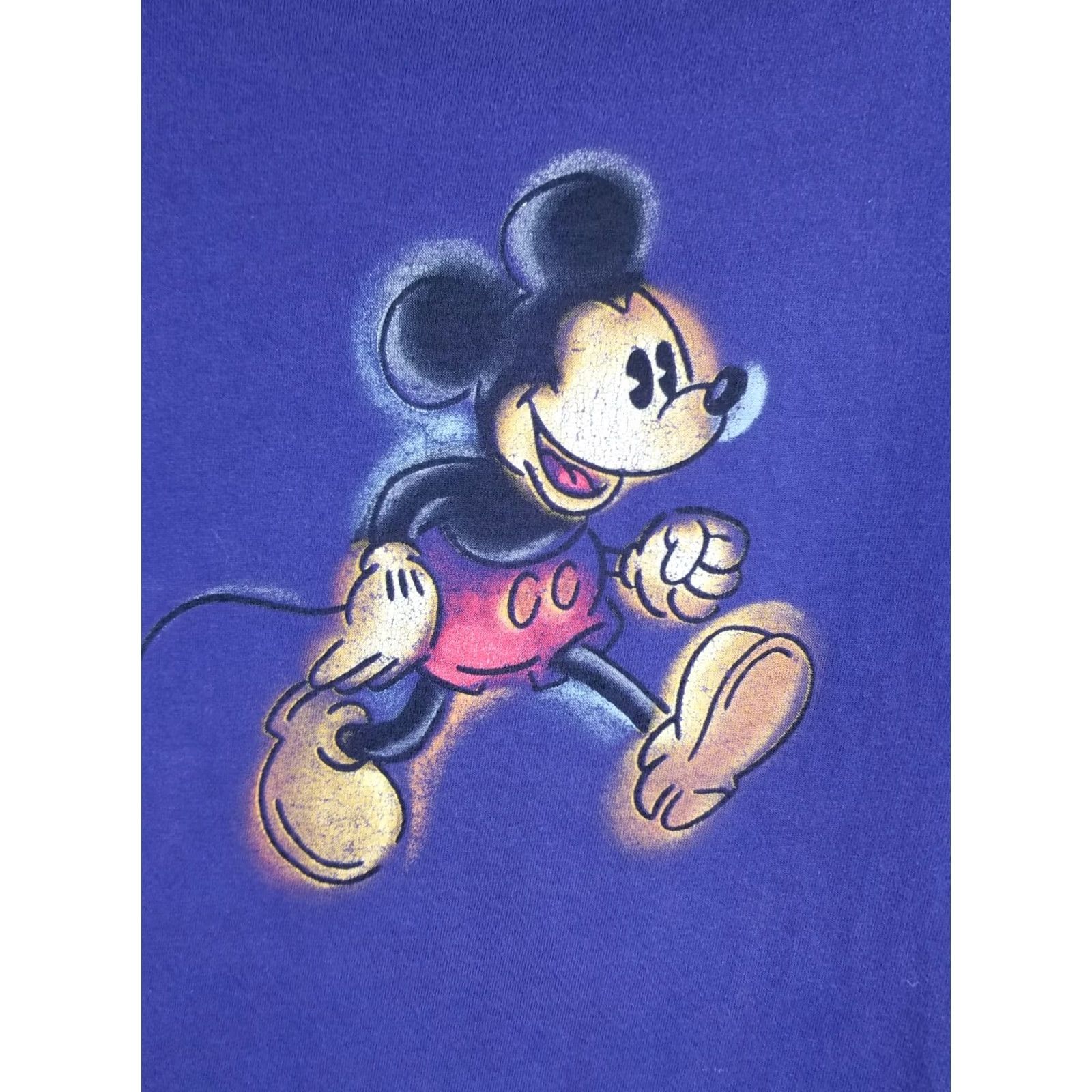 Disney VINTAGE 90' MICKEY MOUSE DISNEY SINGLE STITCH PURPLE COTTON T-SHIRT XLARGE Mens Size US XL / EU 56 / 4 - 2 Thumbnail
