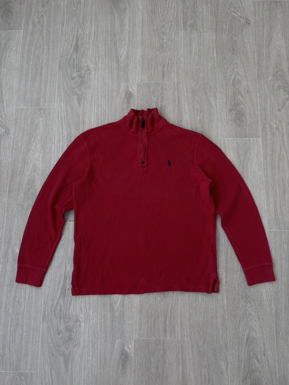 Pre-owned Polo Ralph Lauren X Vintage Polo Ralph Laurent 1/3 Zip Sweter 90's In Red