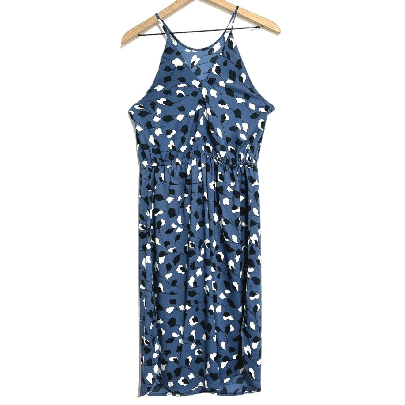 Loft Ann Taylor Loft Blue Floral Dress Straps Tie Waist Small Size S / US 4 / IT 40 - 1 Thumbnail