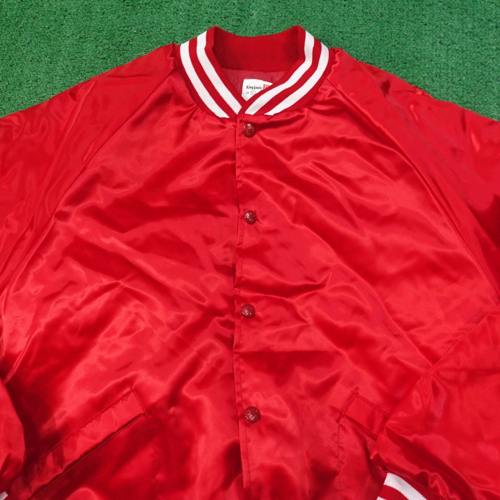 Vintage VINTAGE KING LOUIE SATIN JACKET LINN VOL FIRE DEPT RED MENS LARGE Size US L / EU 52-54 / 3 - 5 Thumbnail