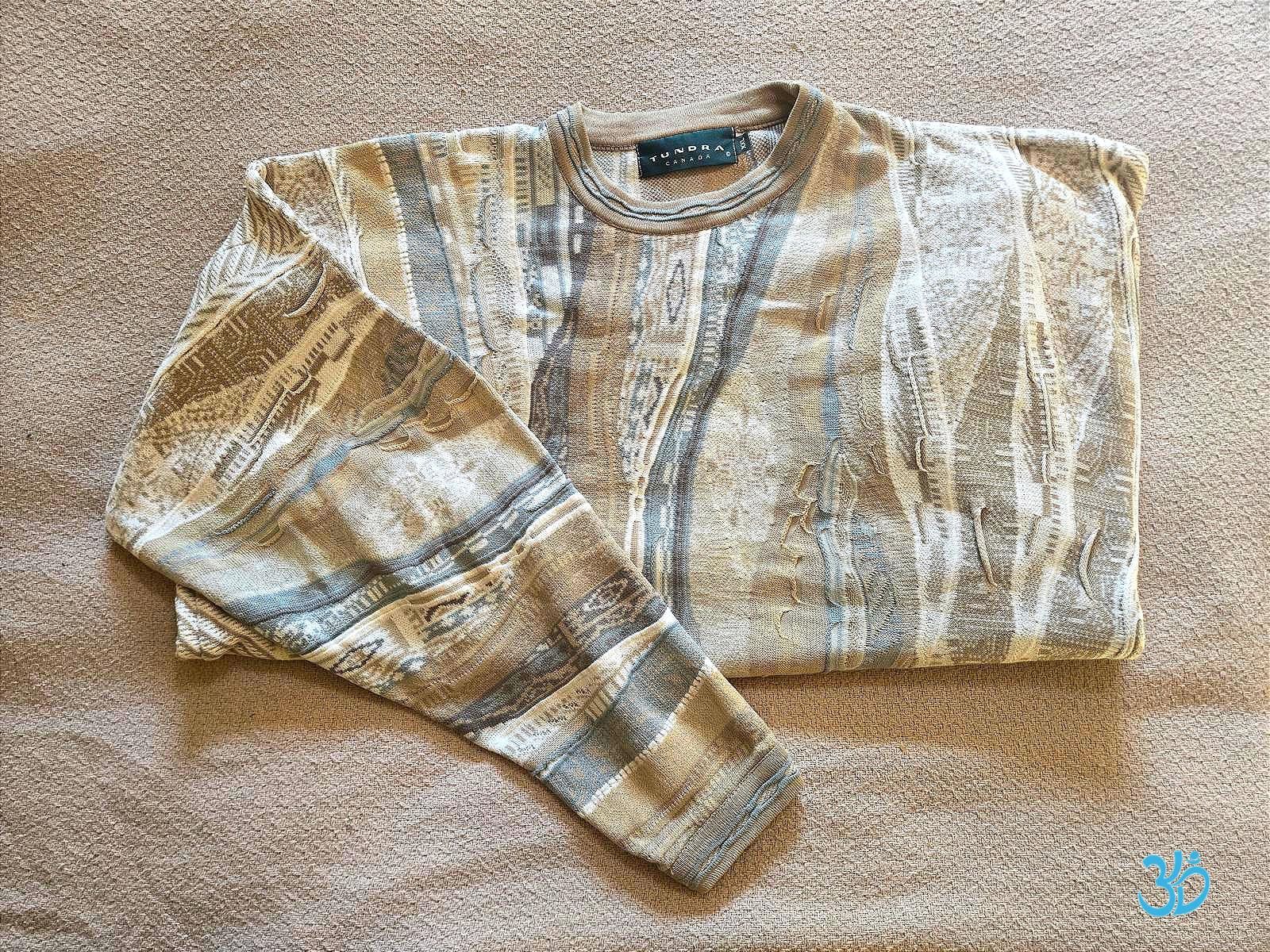 Tundra Tundra Sweater XXL | 90s Textured Knit Neutral Pattern Size US XXL / EU 58 / 5 - 1 Thumbnail